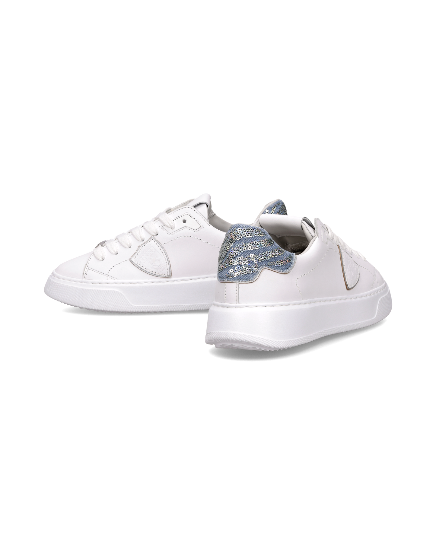 Sneakers Temple Tennis Women, White Denim