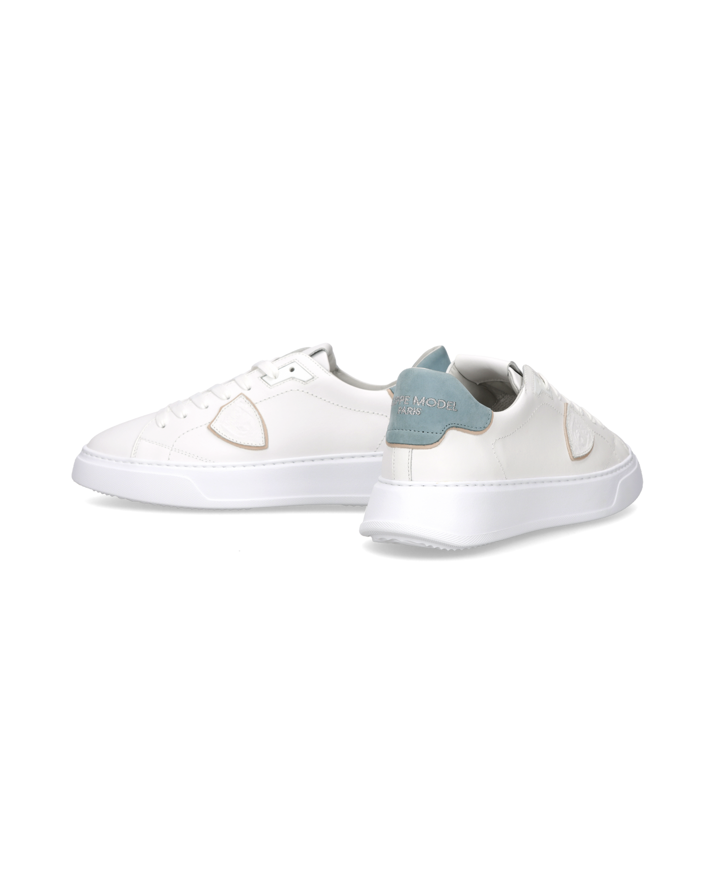 Sneakers Temple Men, White Light Blue