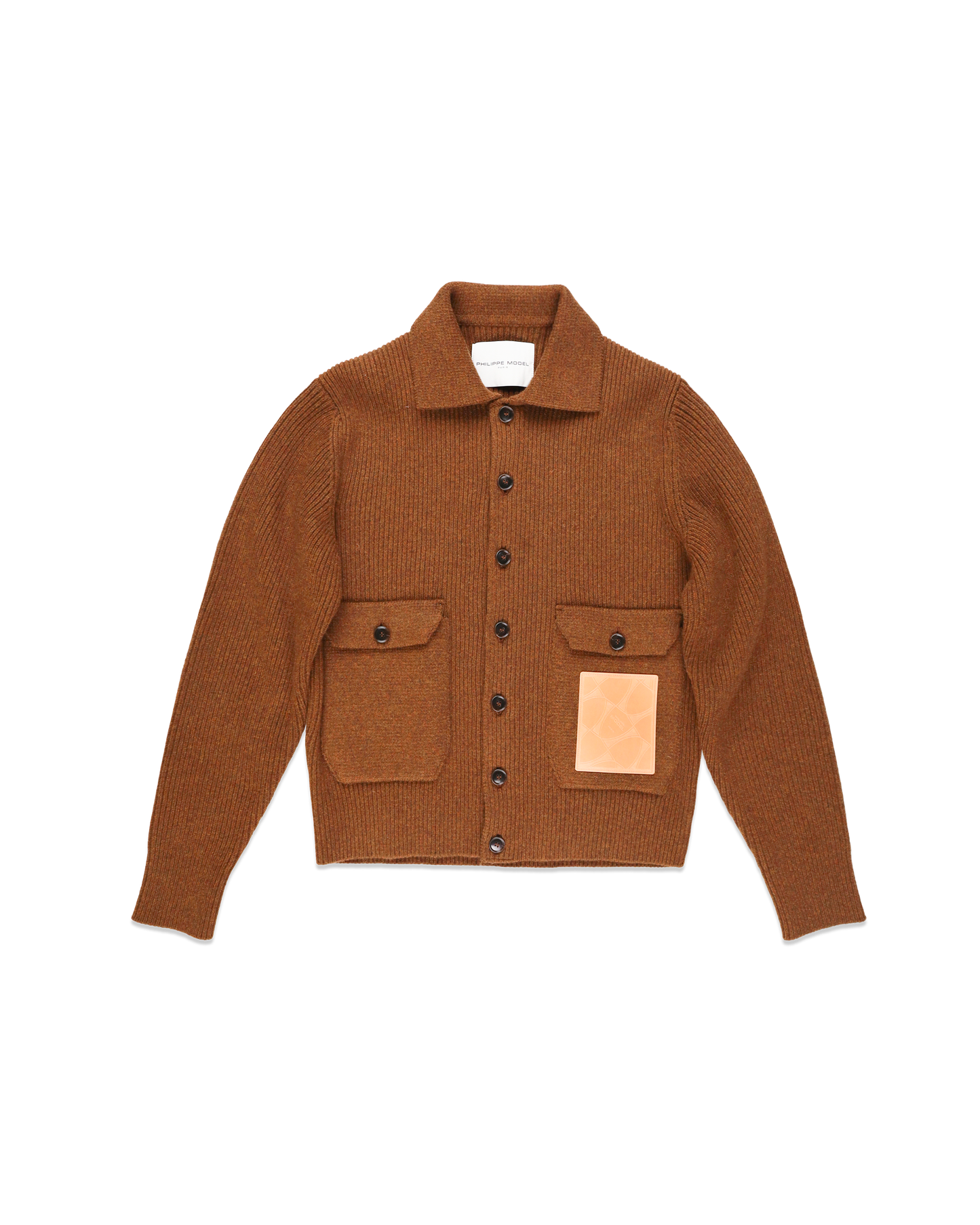 Men's Brown Military Cardigan