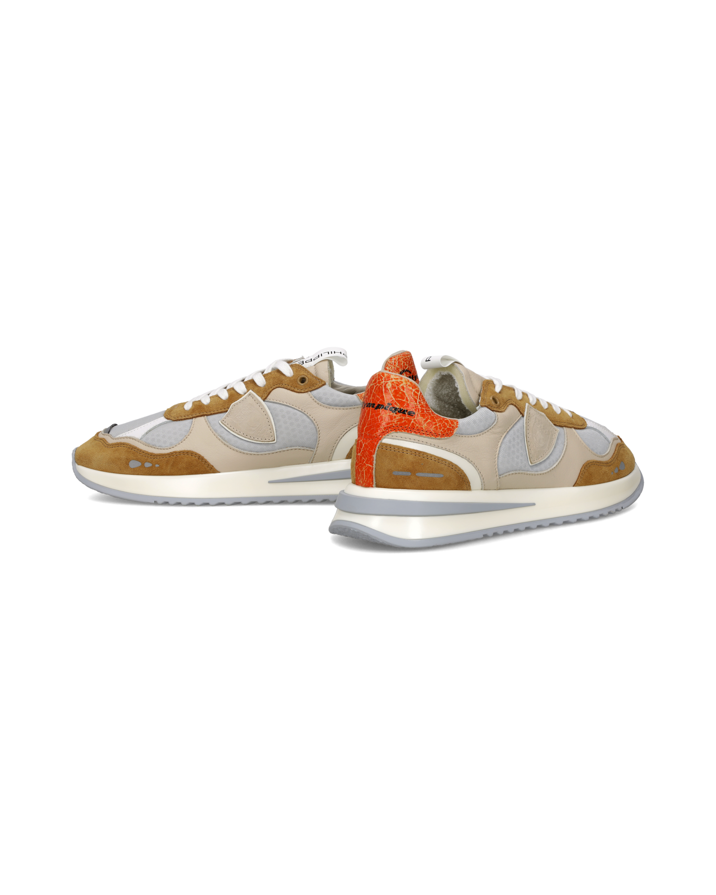 Sneakers Olympique Men, Beige Tobacco Orange