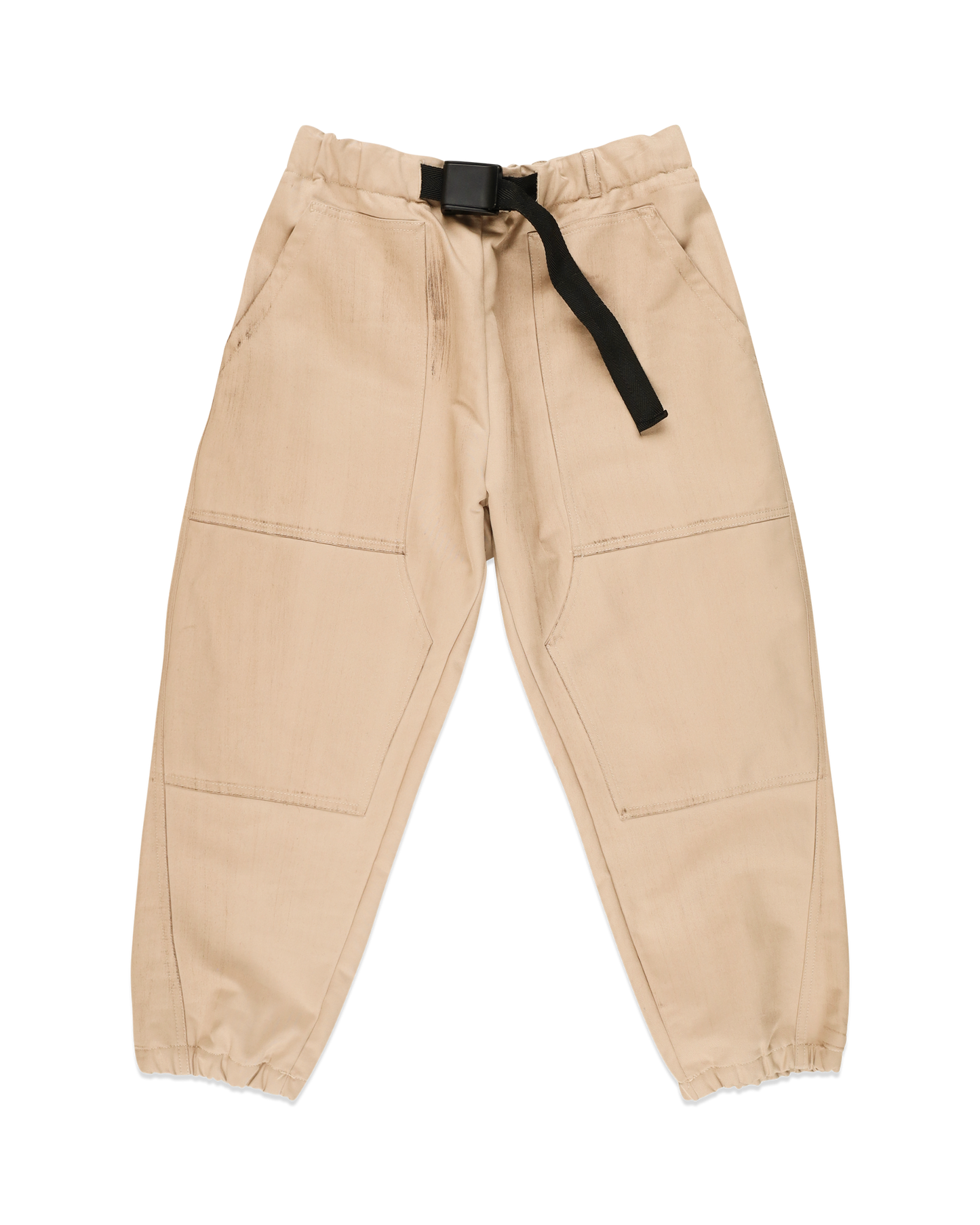 Men's Beige Trousers with Dirty Finish