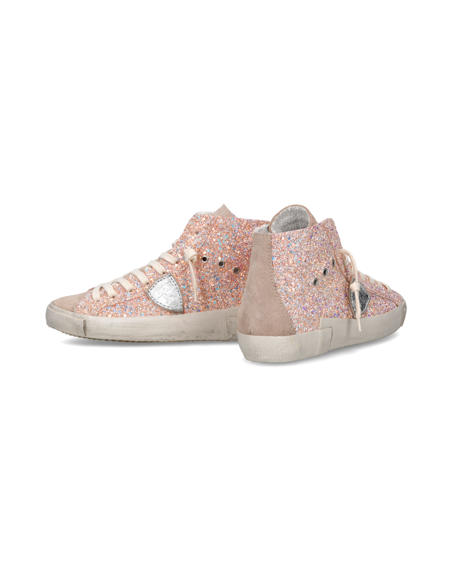 Sneakers Prsx Women with glitter upper, Light Pink