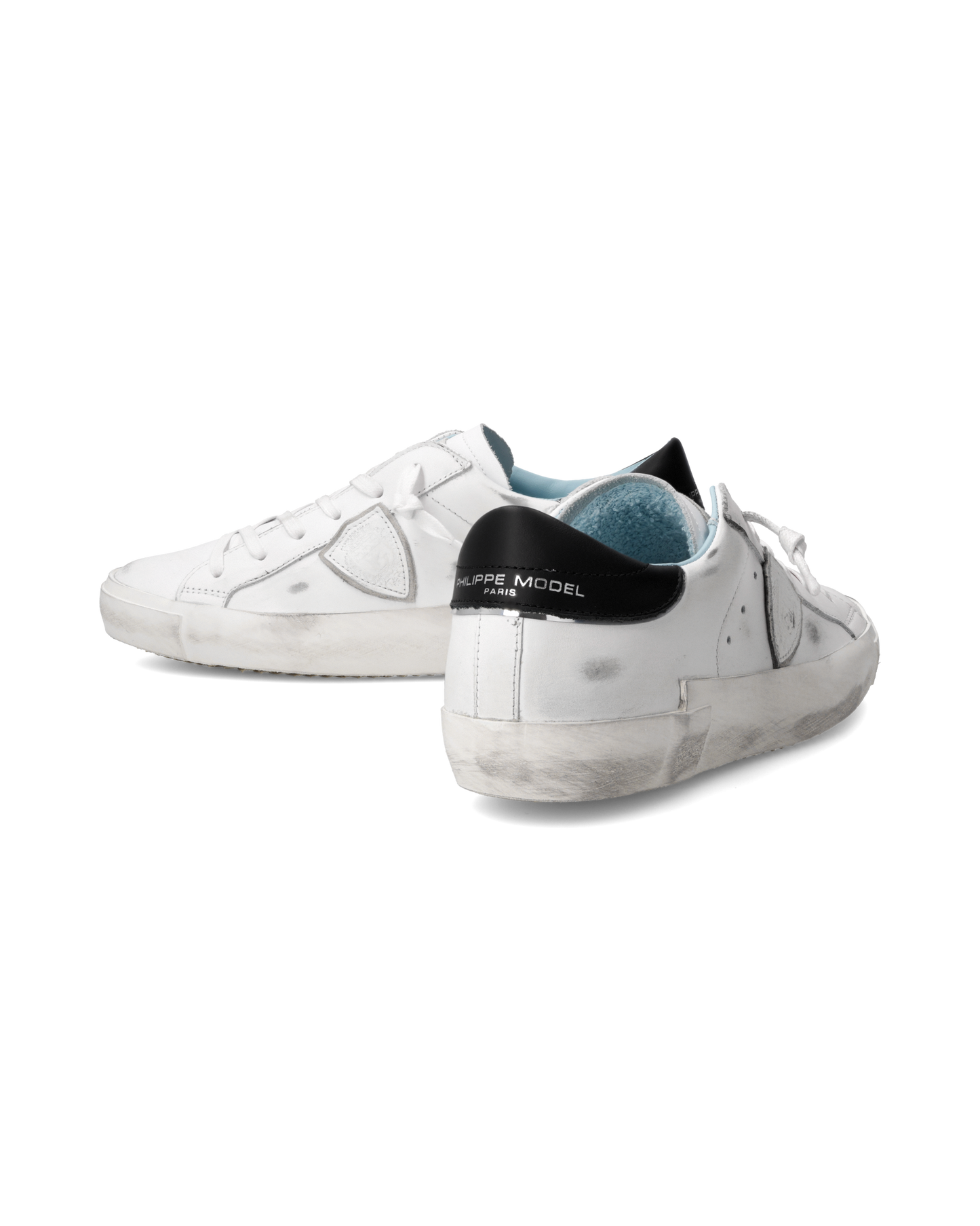 Women's Prsx Low-Top Sneakers in Leather, White Black