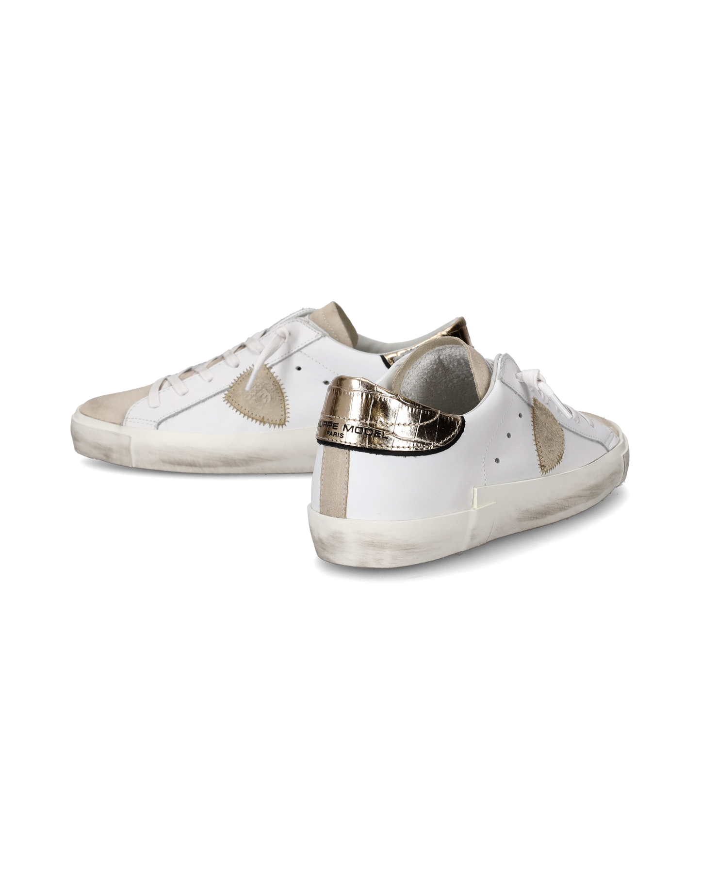 Women's Prsx Low-Top Sneakers in Leather, White Gold