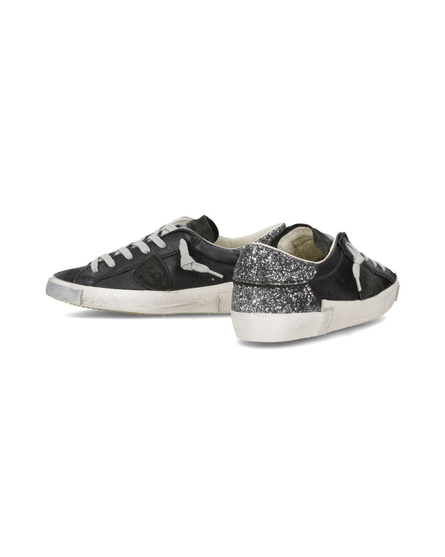 Sneakers Prsx Women with Glitter heel tab, Black Grey