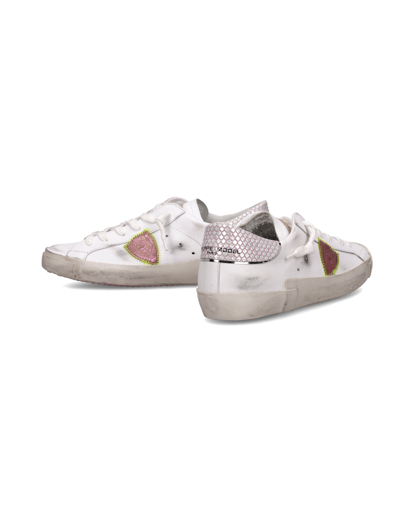 Sneakers Prsx Tennis Women with python spoiler, White Pink
