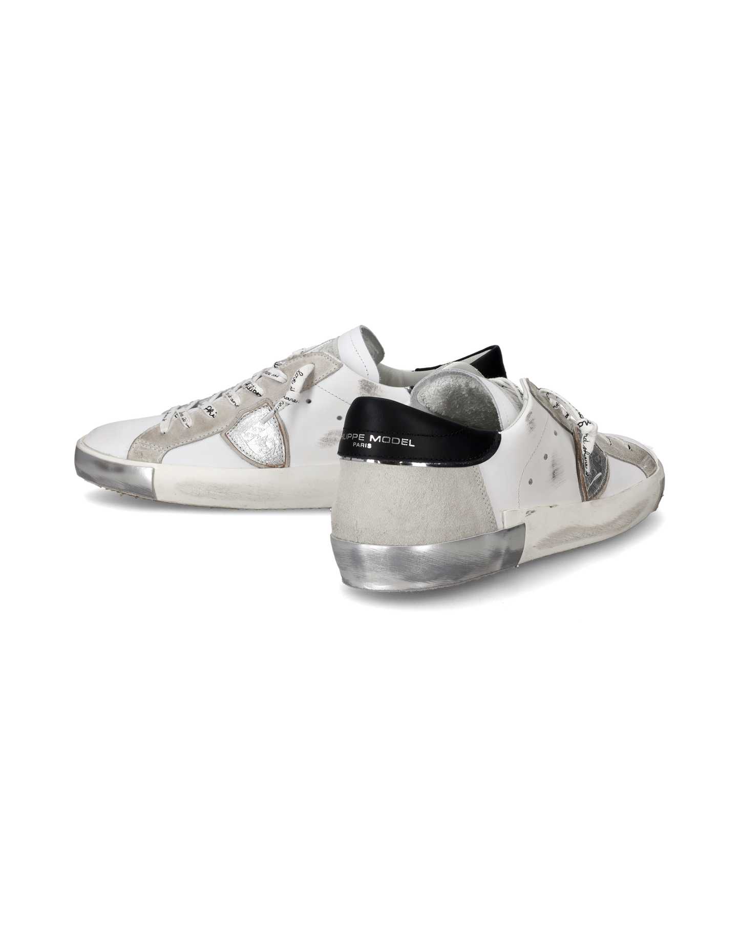 Men's Prsx Low-Top Sneakers in Leather, Silver White