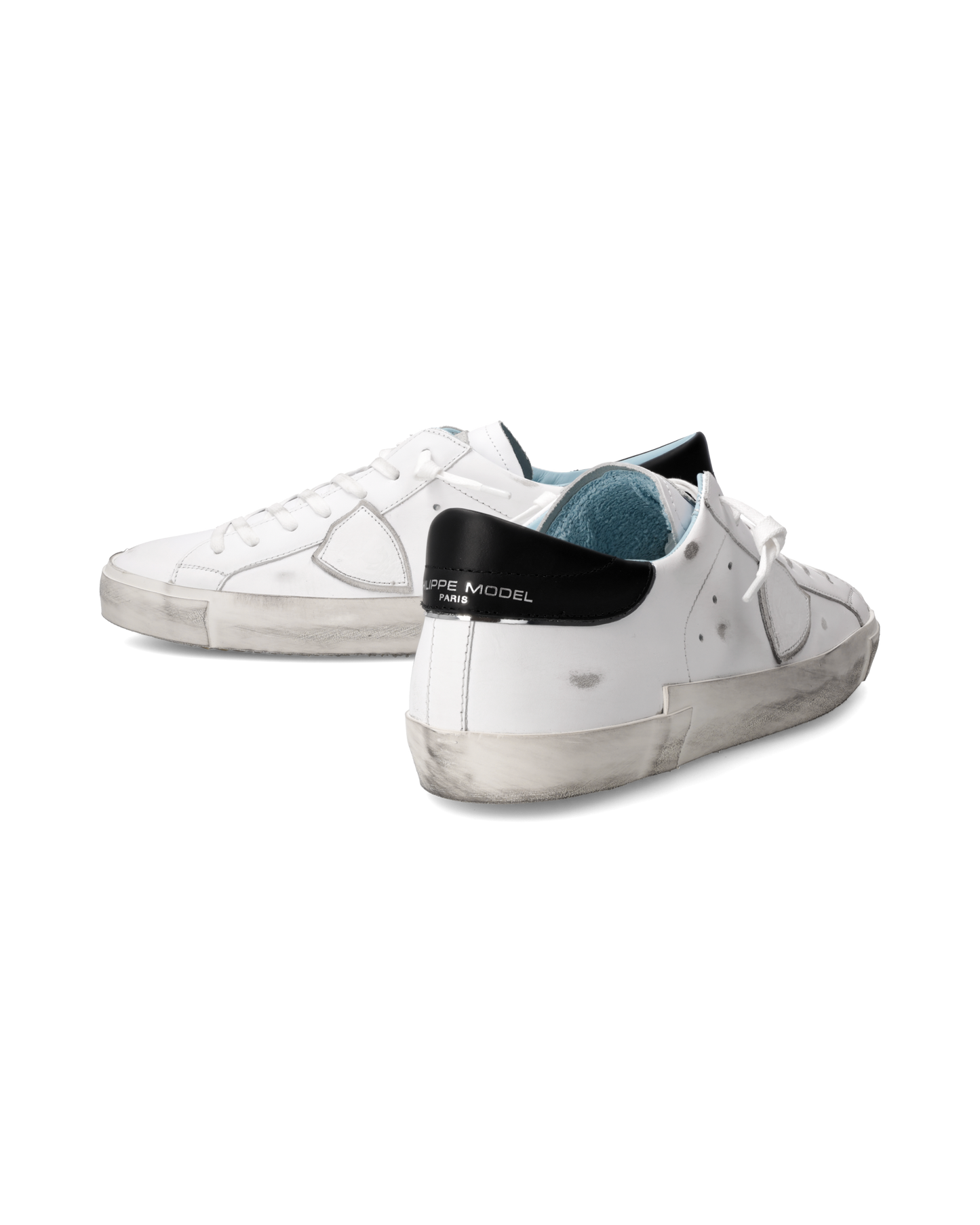 Men's Prsx Low-Top Sneakers in Leather, White Black