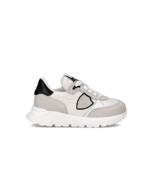 Baby Antibes Low-Top Sneakers in Nylon And Leather, White.