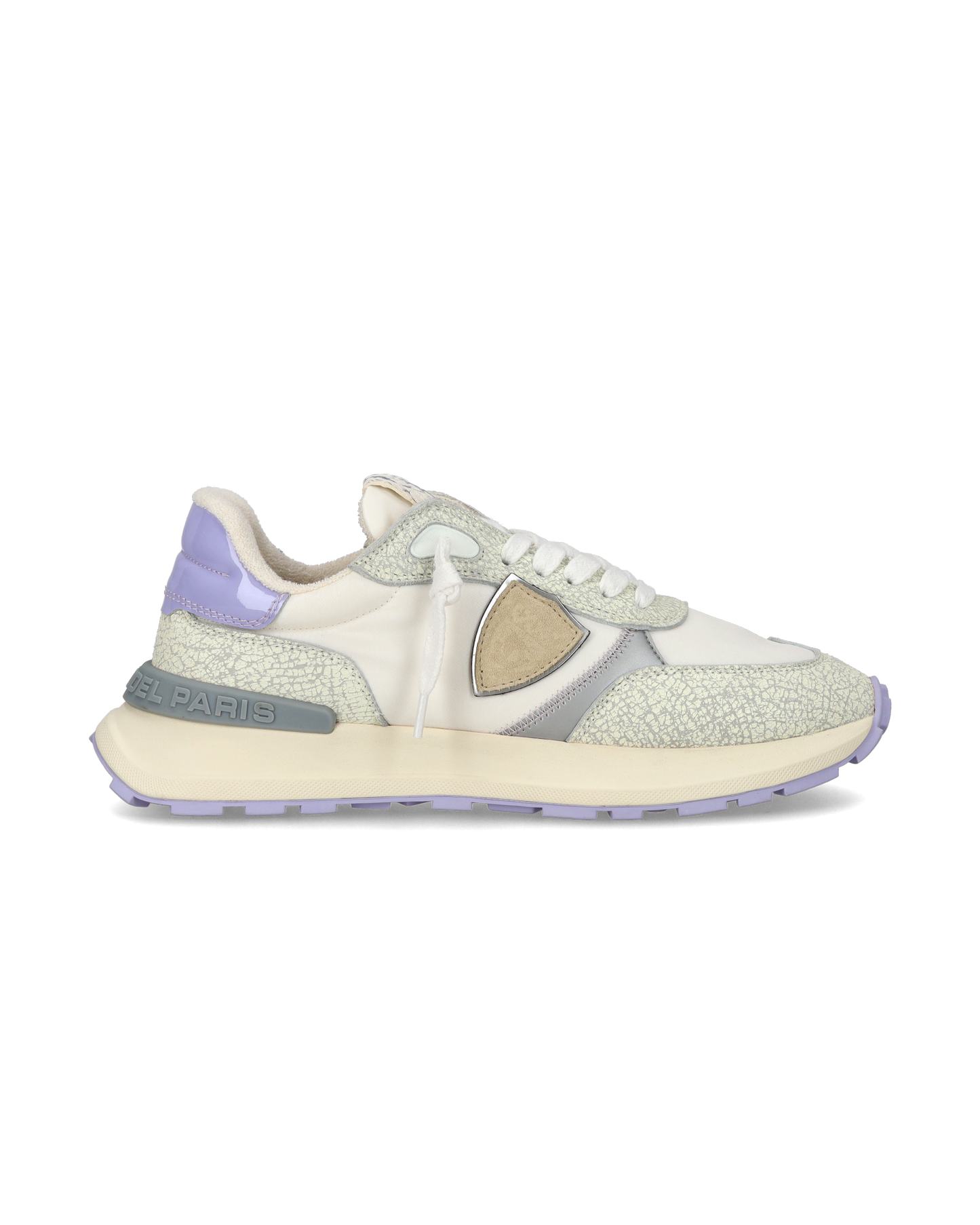 Sneaker sportive Antibes da donna in nylon e pelle - Bianco e viola