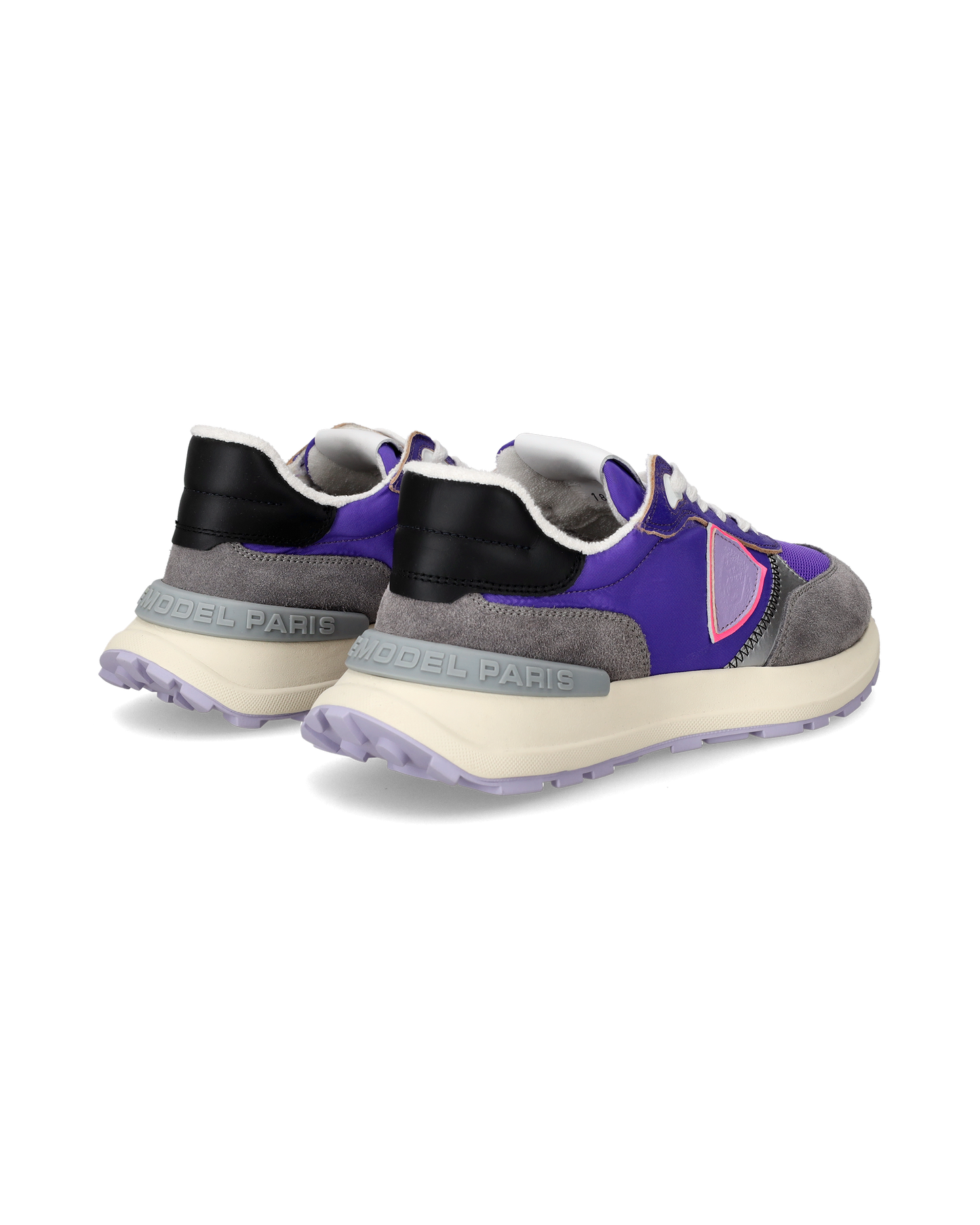 Women's Antibes Low-Top Sneakers in Nylon And Leather, Purple Gray