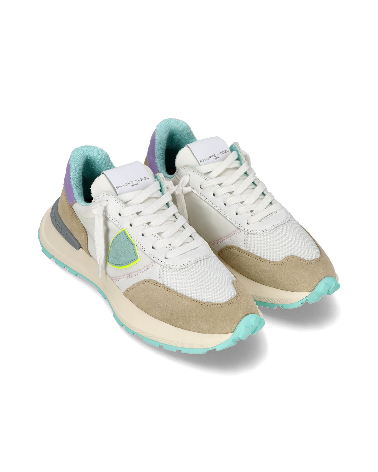 Sneakers Sportswear Antibes Women Nylon And Leather Turquoise Green White