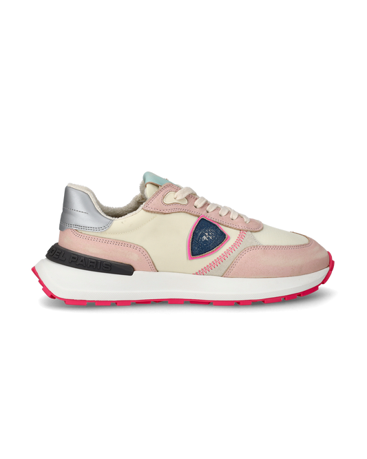 Women's Antibes Low-Top Sneakers in Nylon And Leather, Butter Rose