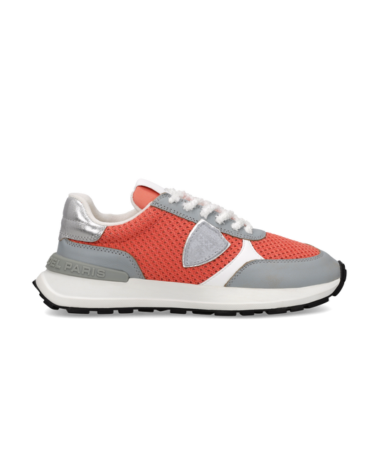 Baskets Antibes Femme, Corail Gris et Blanc