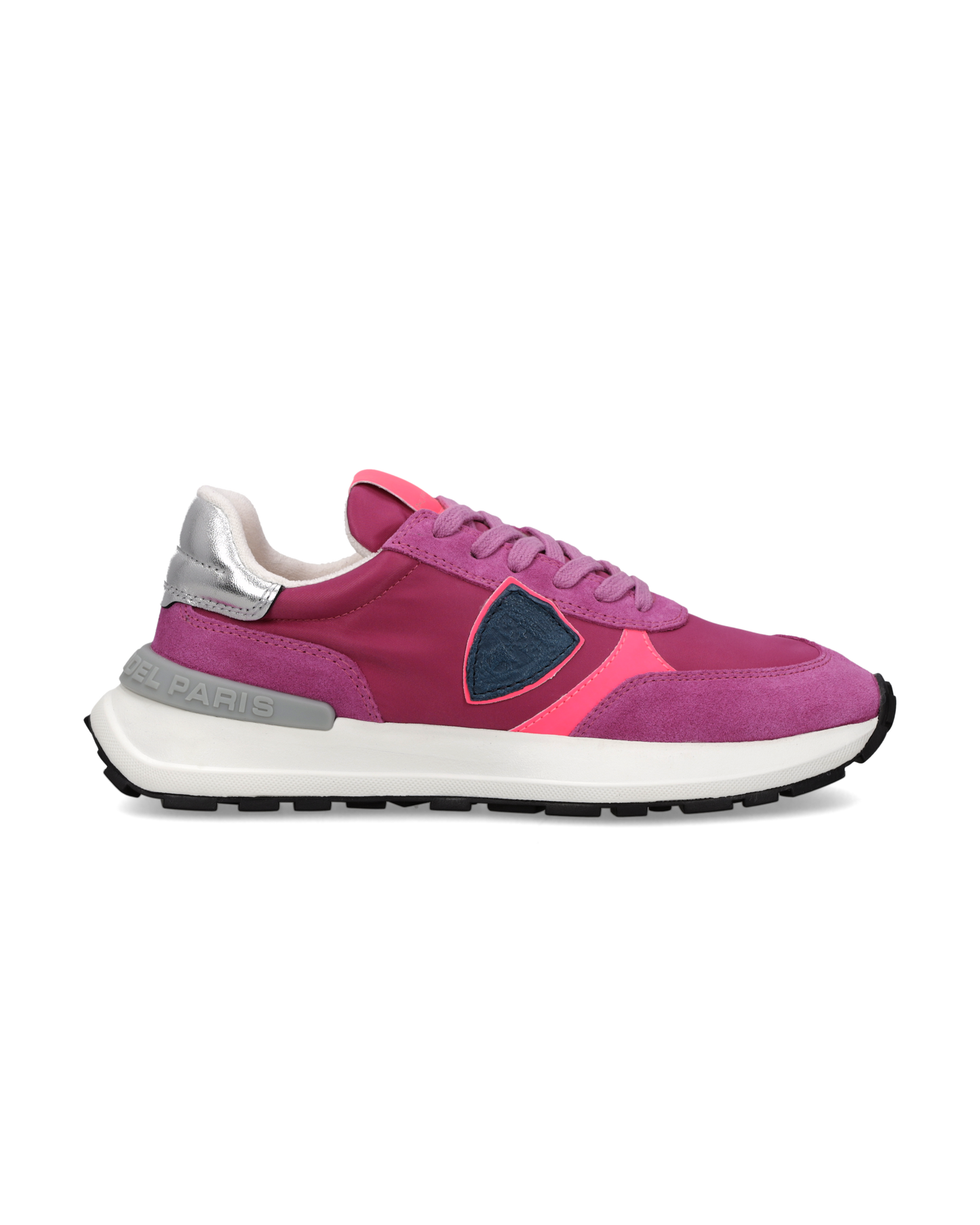 Baskets Antibes Femme, Fuchsia Argent