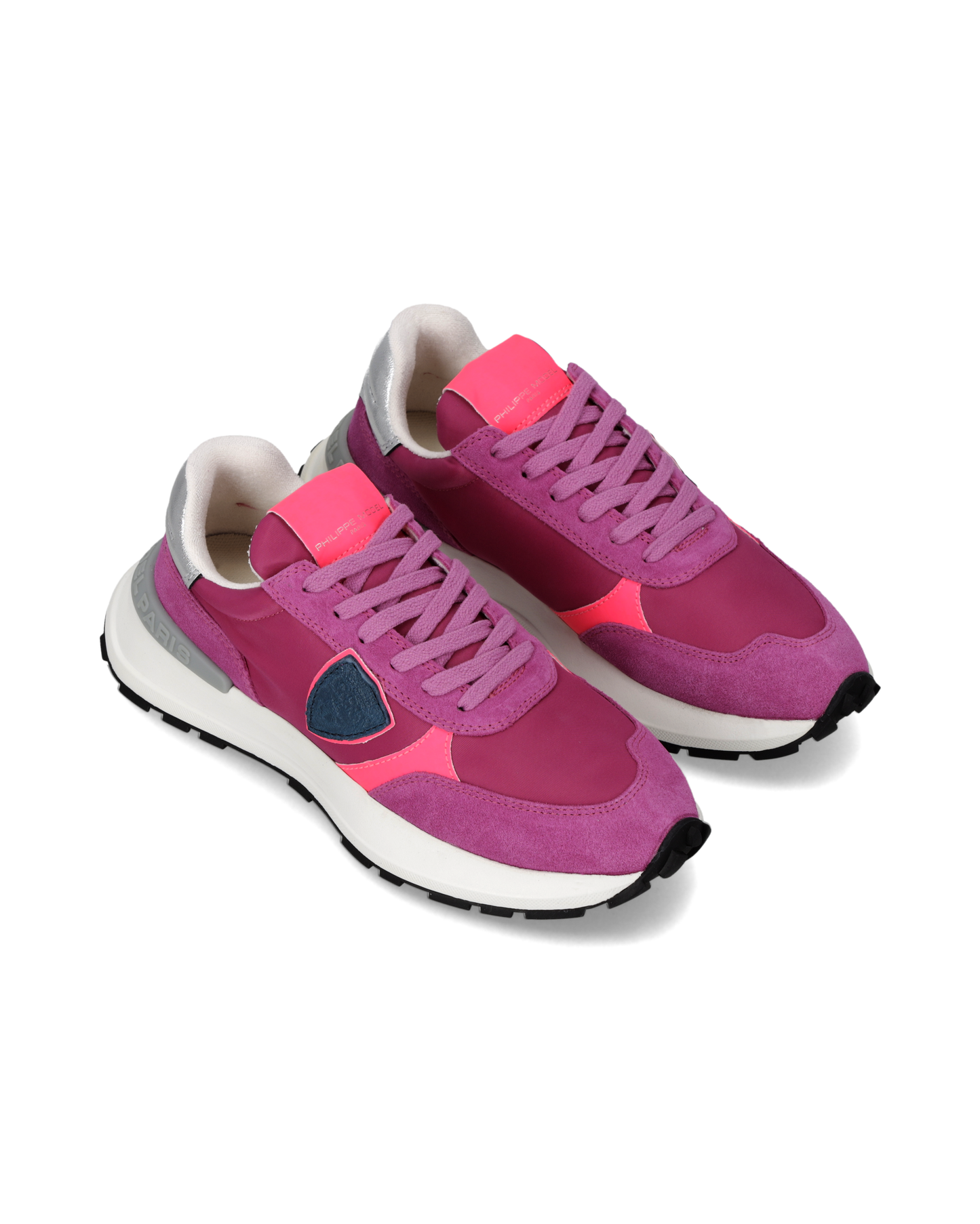 Baskets Antibes Femme, Fuchsia Argent