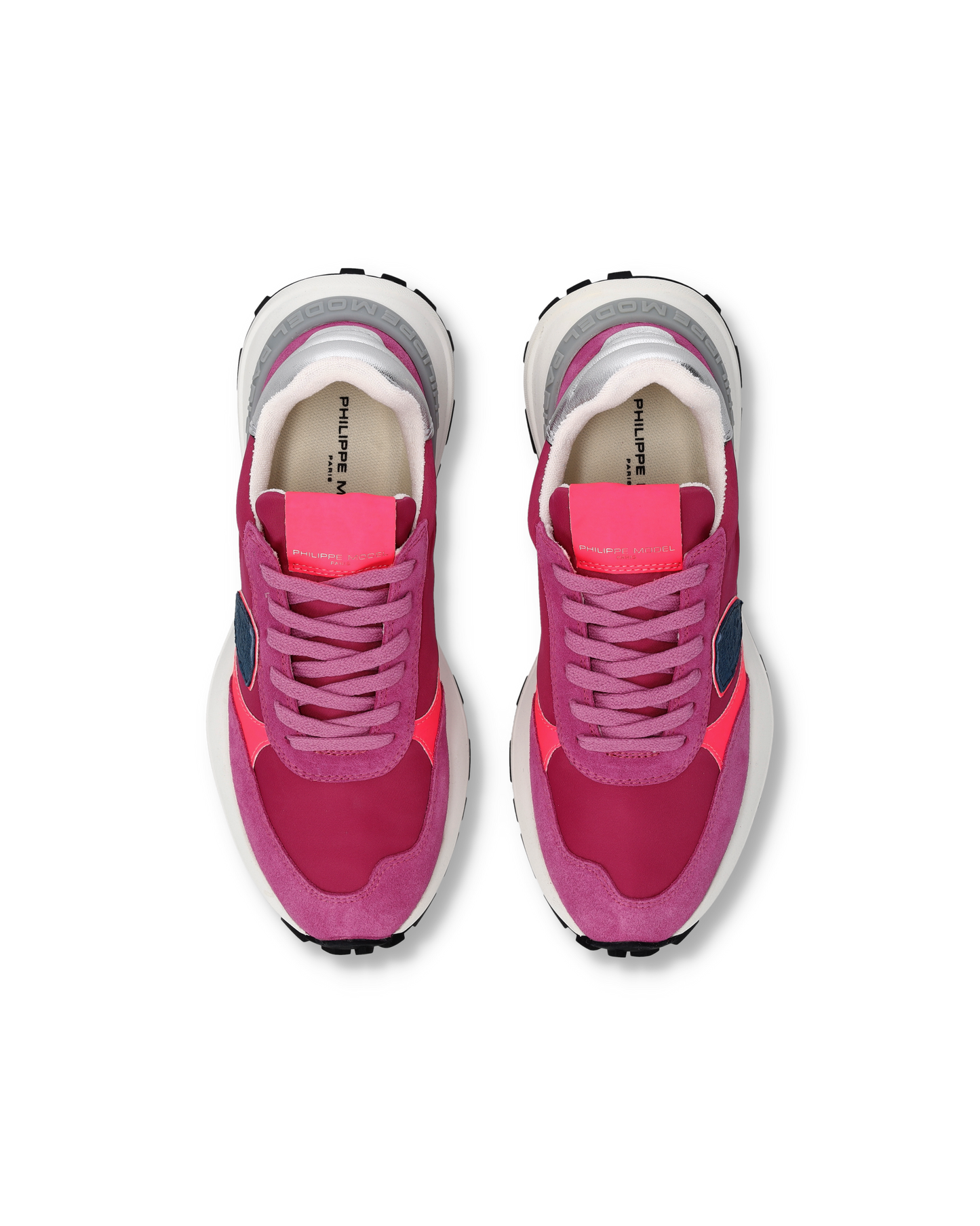 Baskets Antibes Femme, Fuchsia Argent