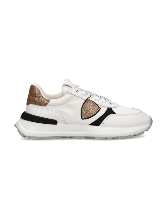 Zapatillas Antibes Para Mujer, Blanco Bronce y Negro