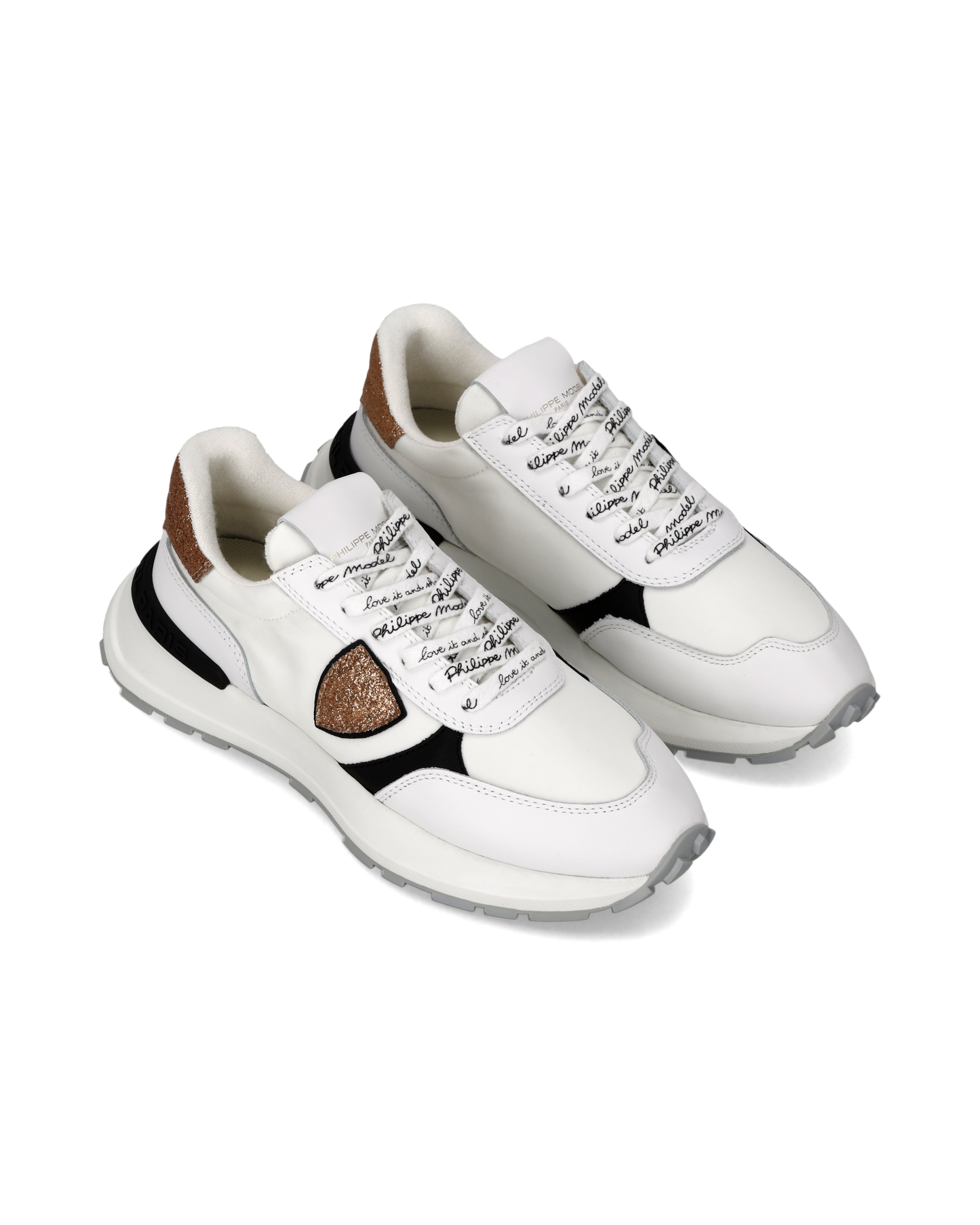 Zapatillas Antibes Para Mujer, Blanco Bronce y Negro