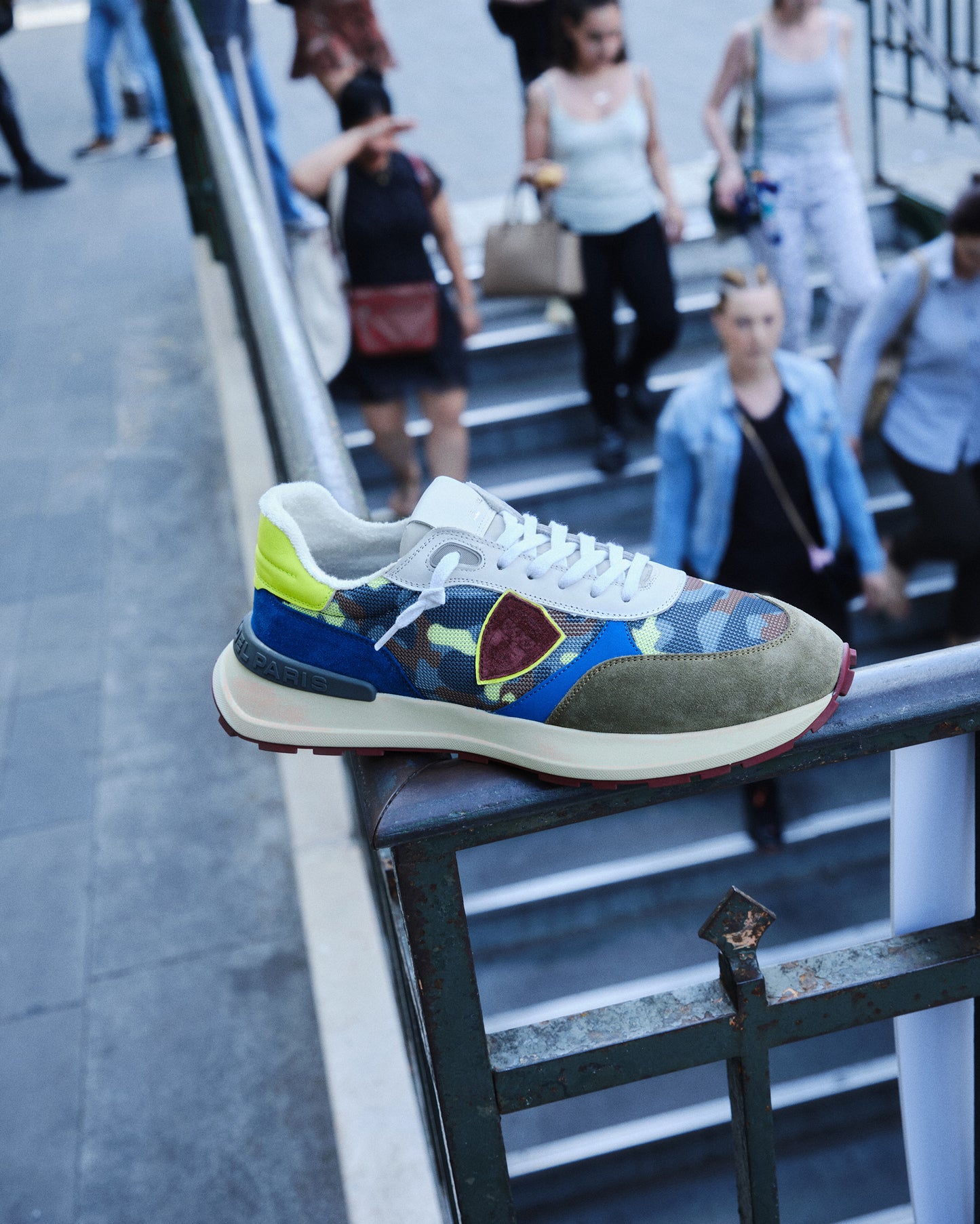 Sneaker running basse Antibes uomo - camouflage, verde e giallo