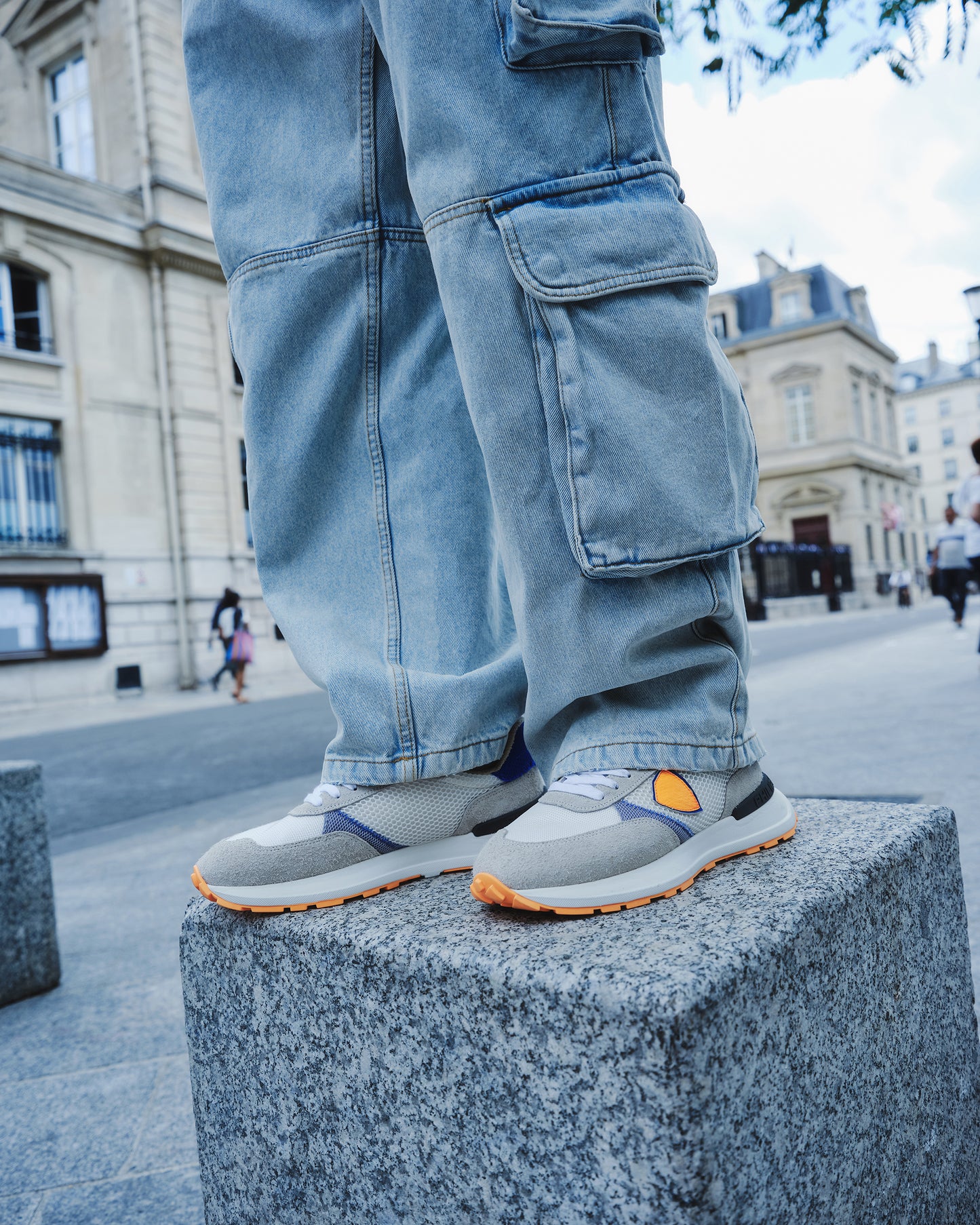 Sneaker running basse Antibes uomo - bianco e arancio