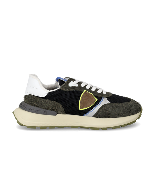 Sneakers basse Antibes da Uomo in nylon e pelle - nero militare