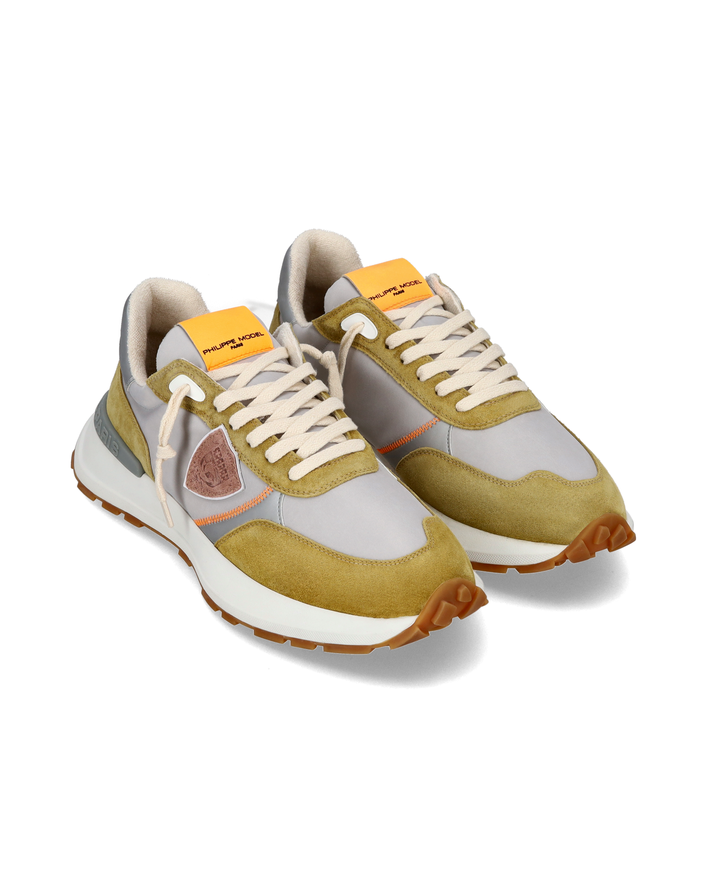 Sneakers Sportswear Antibes Men Nylon And Leather Mustard Gray