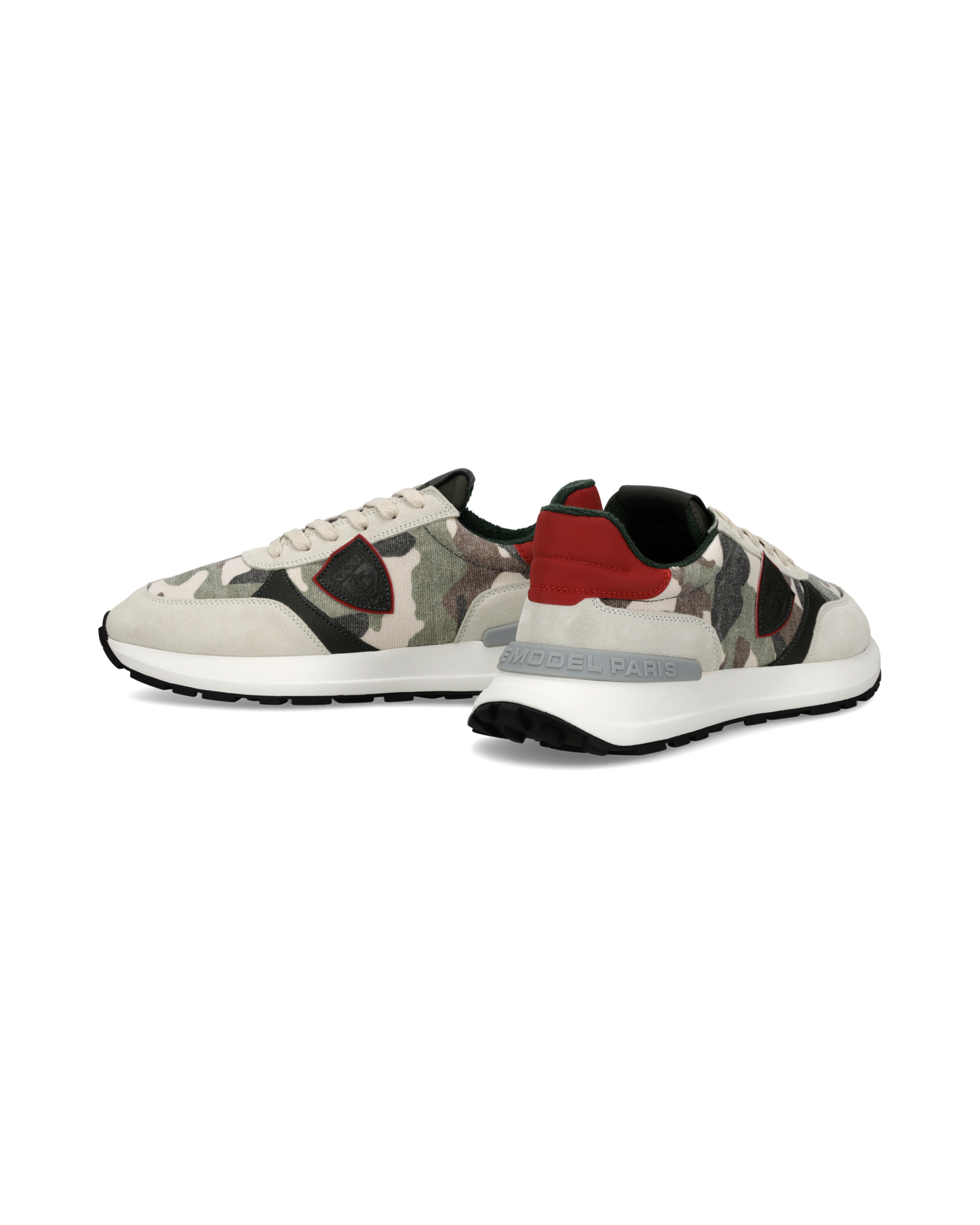 Sneakers Antibes Men, Grey Red Military Print