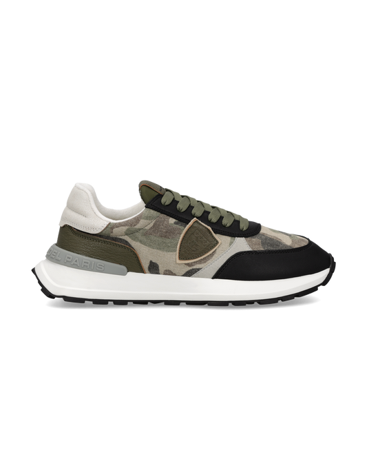 Baskets Antibes Homme, Vert Militaire Noir et Ivoire