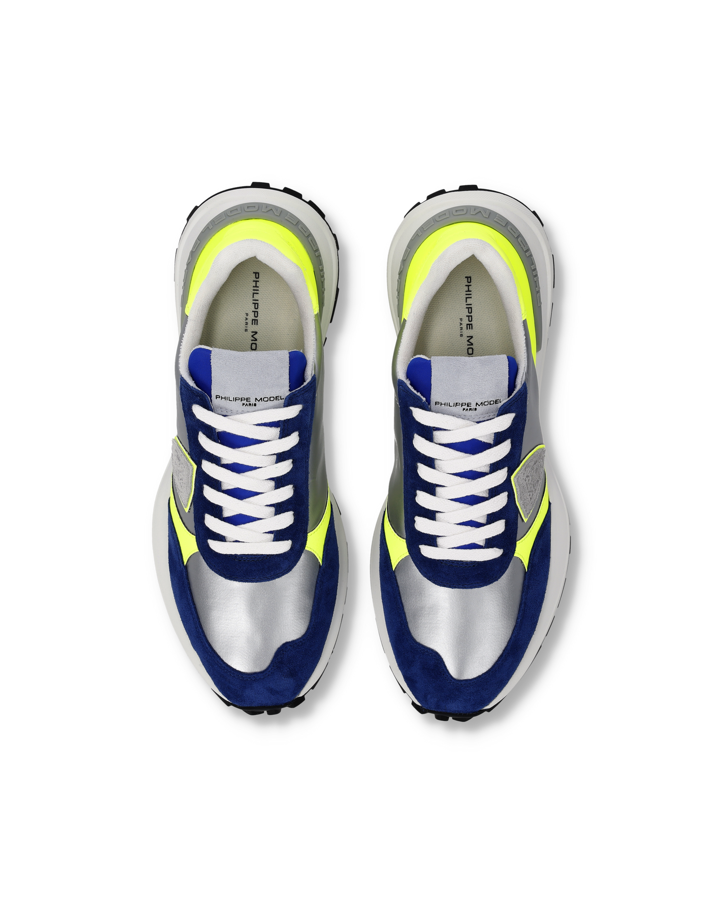 Zapatillas Antibes Para Hombre, Plateado Amarillo Fluorescente y Azul