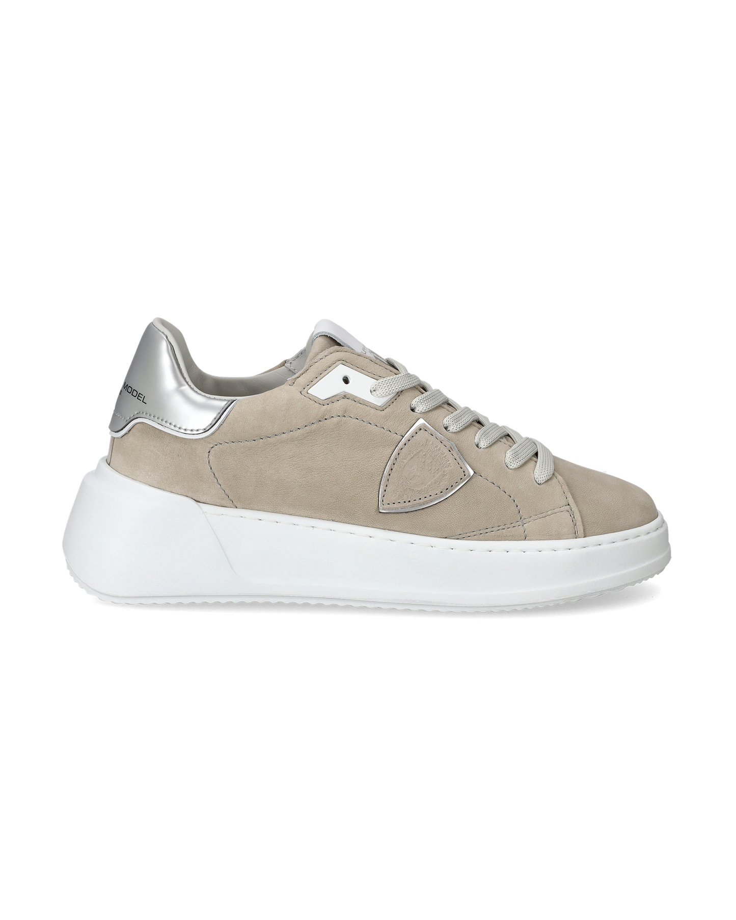 Sneaker basse Tres Temple donna - beige e argento