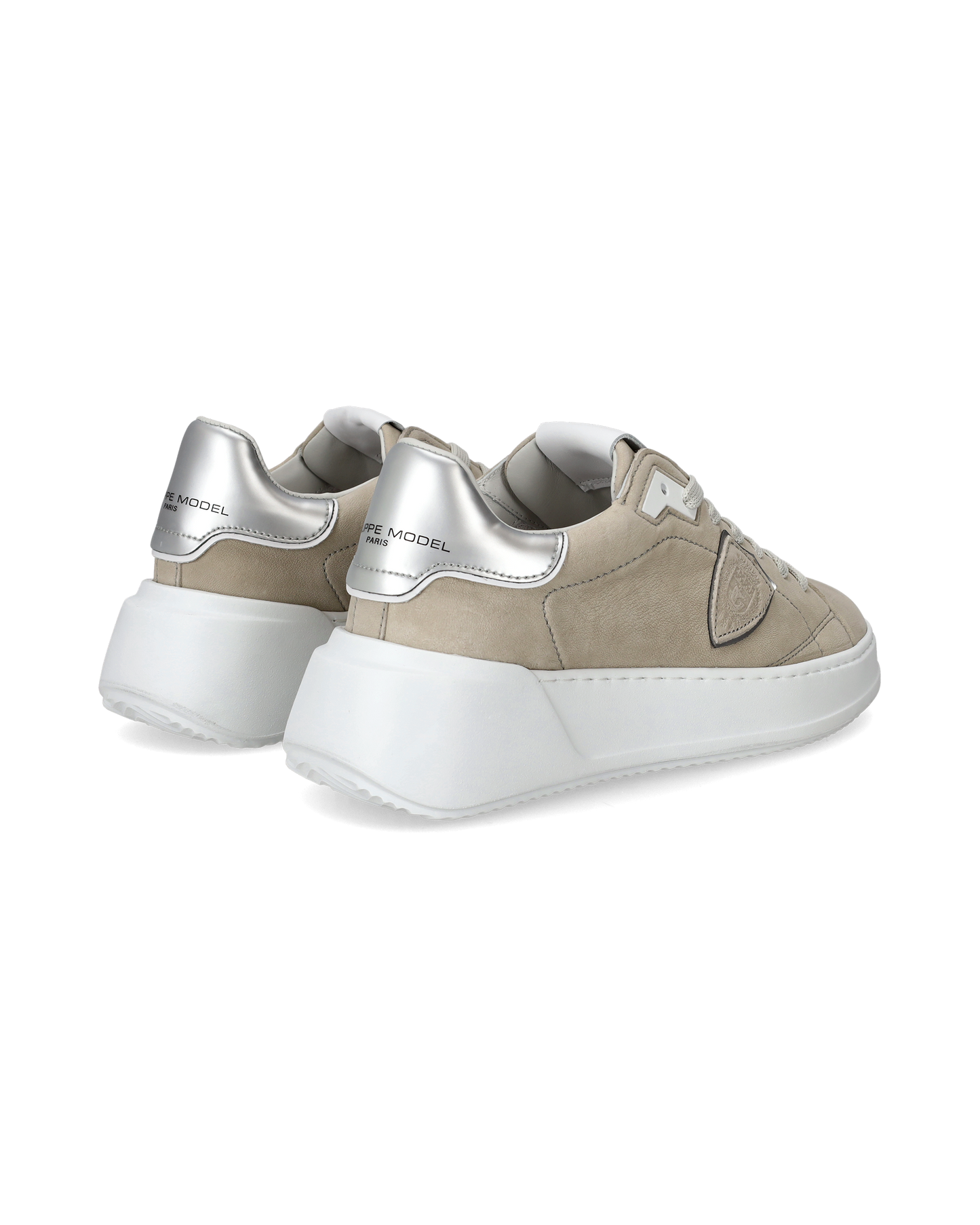 Sneaker basse Tres Temple donna - beige e argento