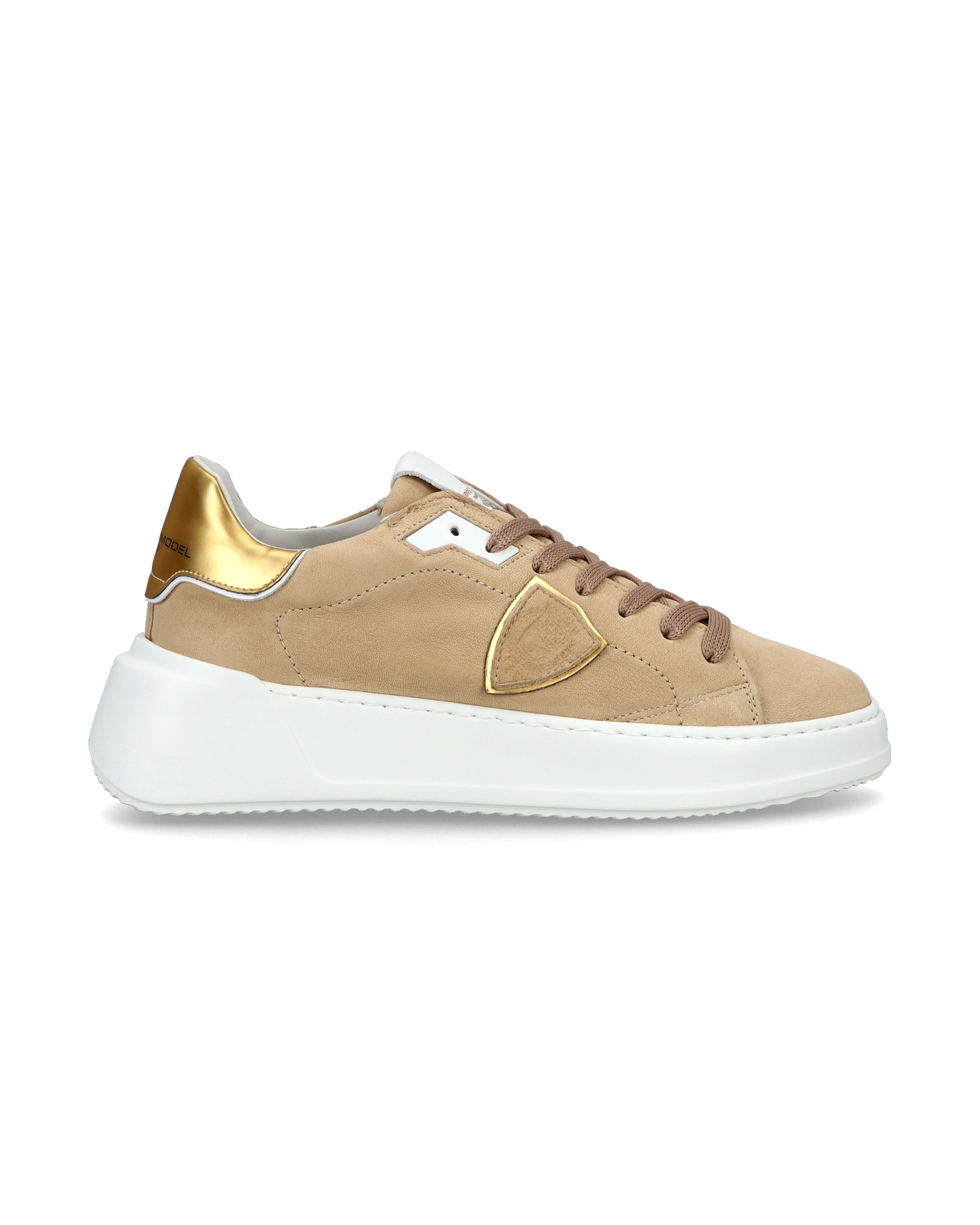 Sneaker casual Tres Temple da donna in pelle Nabuk - Beige