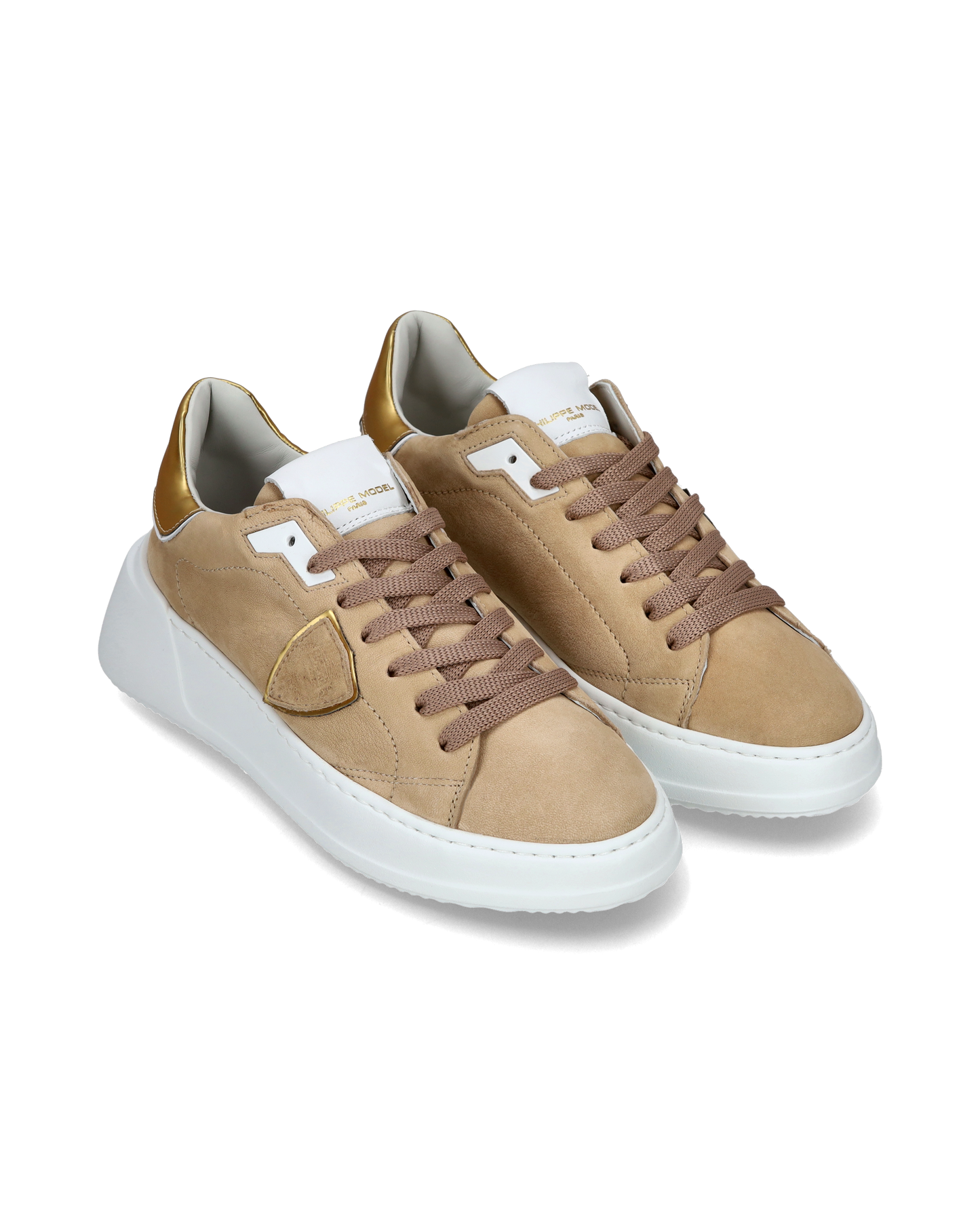 Sneaker casual Tres Temple da donna in pelle Nabuk - Beige