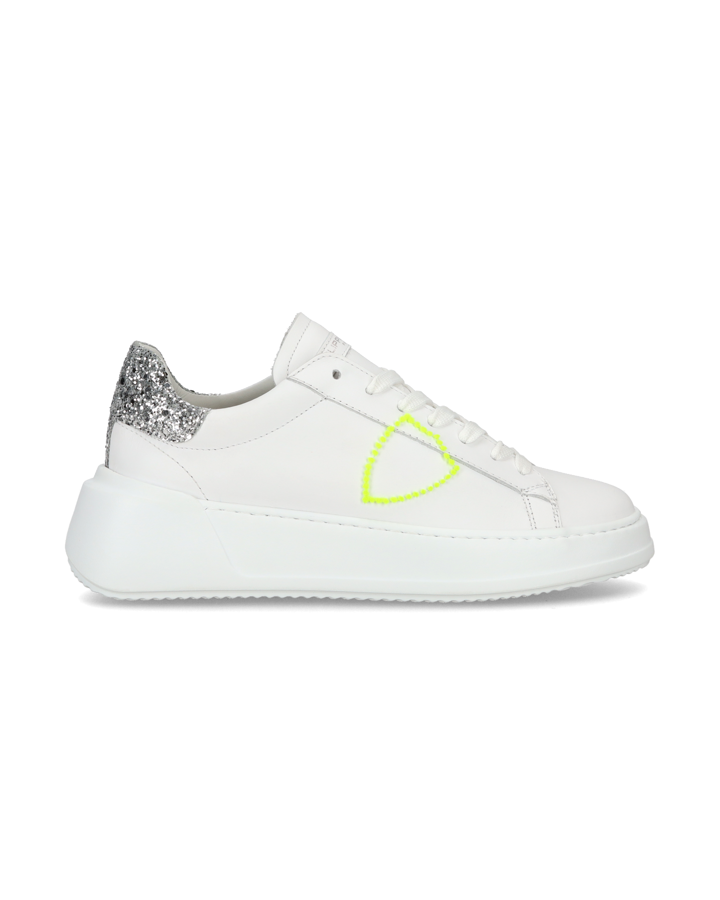 Sneaker casual Tres Temple da donna in pelle - Argento e bianco