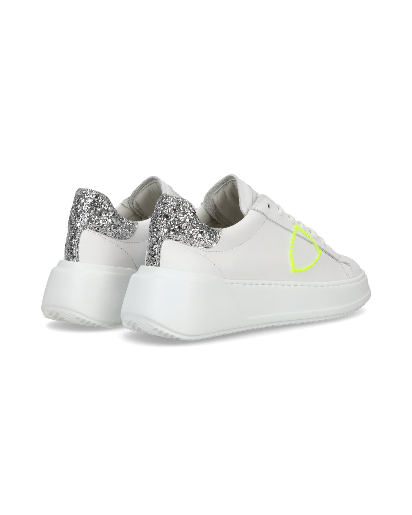 Sneaker casual Tres Temple da donna in pelle - Argento e bianco