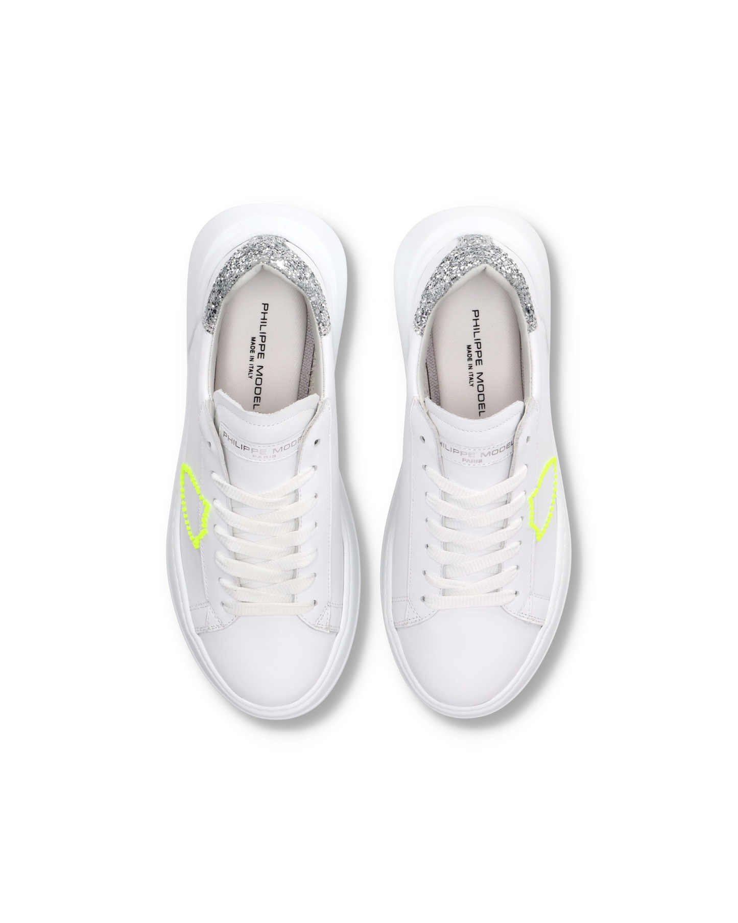 Sneaker casual Tres Temple da donna in pelle - Argento e bianco