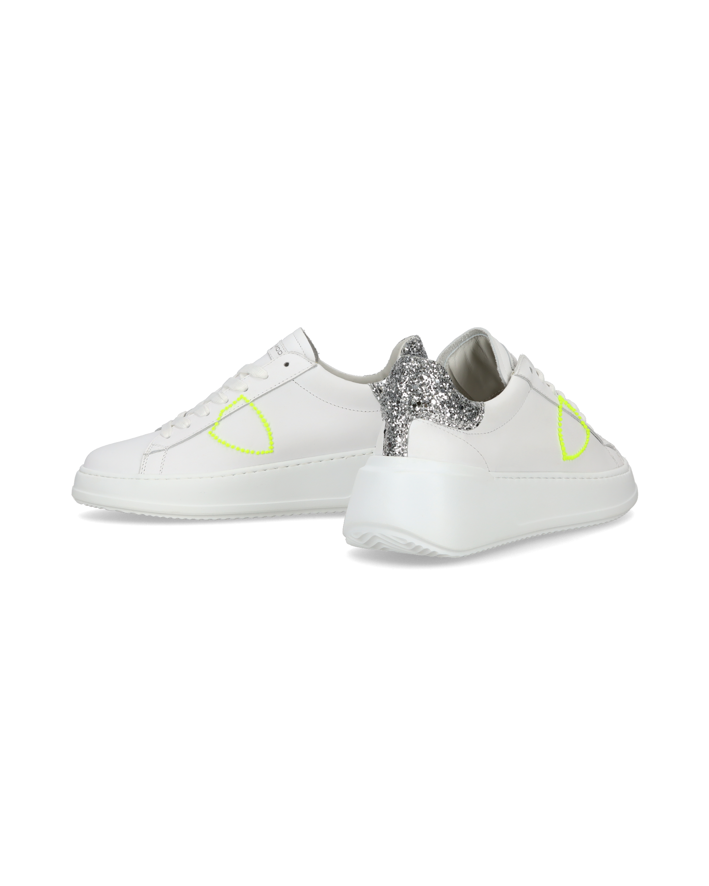 Sneaker casual Tres Temple da donna in pelle - Argento e bianco