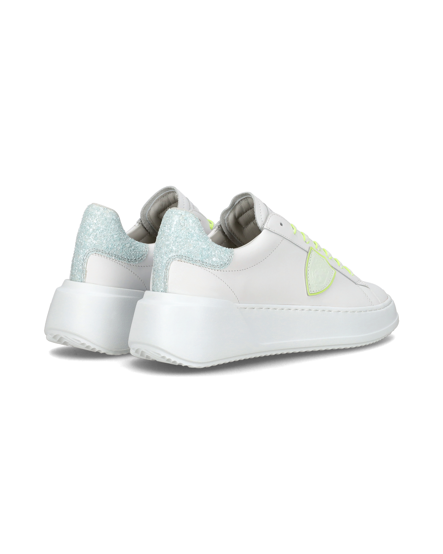 Sneakers casual Tres Temple da donna in pelle e glitter - Bianco e rosa