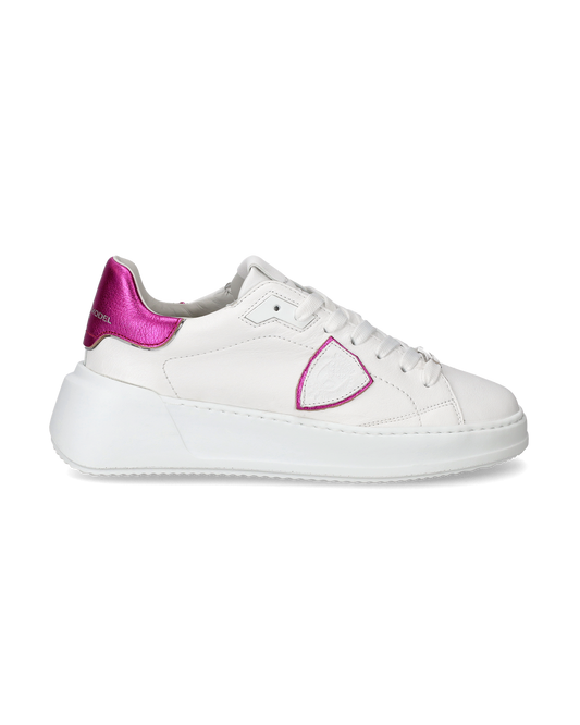 Sneaker basse Tres Temple donna - bianco e fucsia