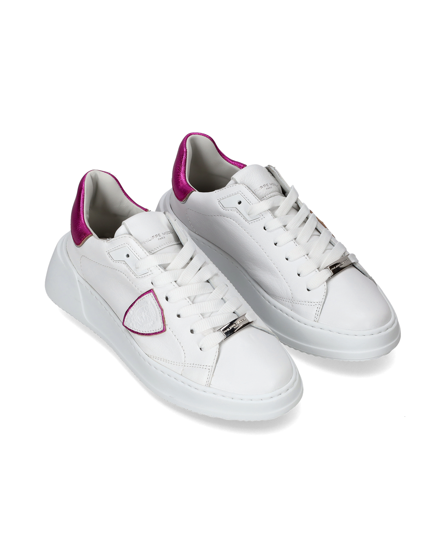 Sneaker basse Tres Temple donna - bianco e fucsia