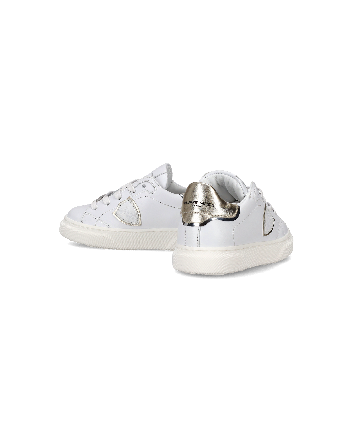 Sneakers Temple basse da Bambini Bianche e Oro in Pelle