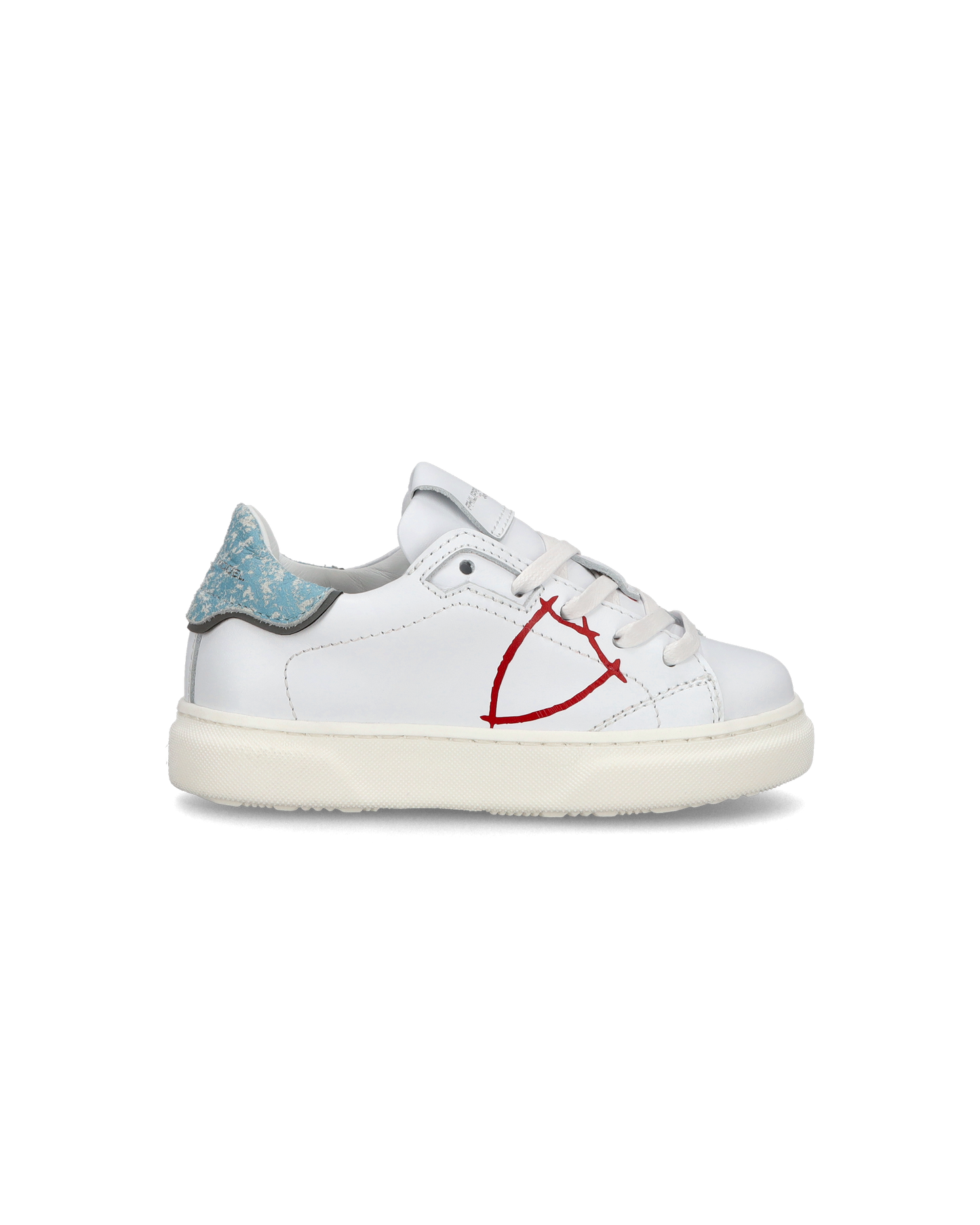 Sneakers basse Temple da Bambino in pelle, Bianco e Blu