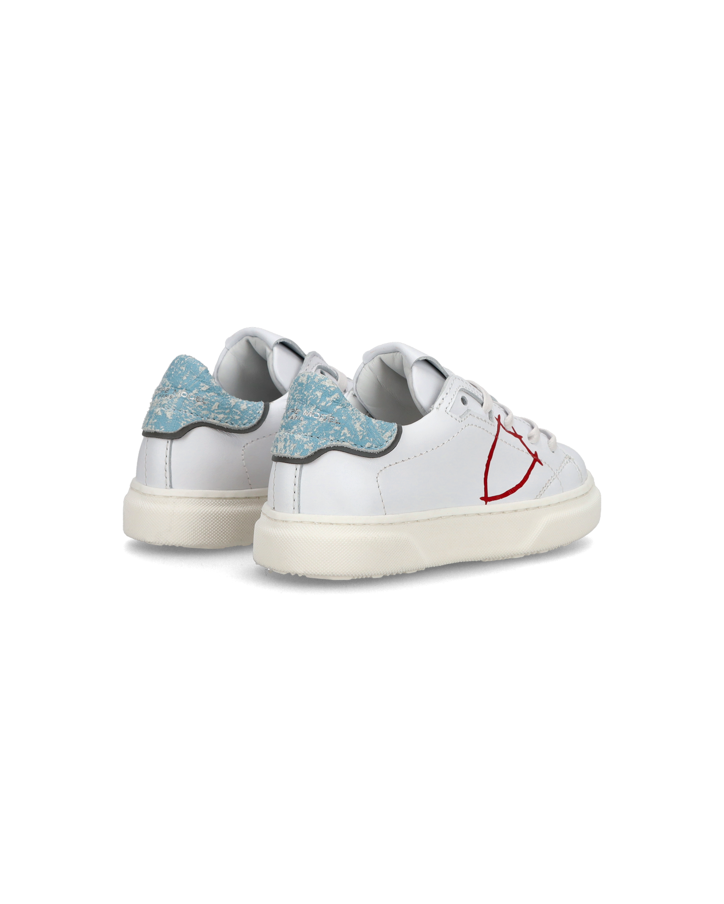 Sneakers basse Temple da Bambino in pelle, Bianco e Blu