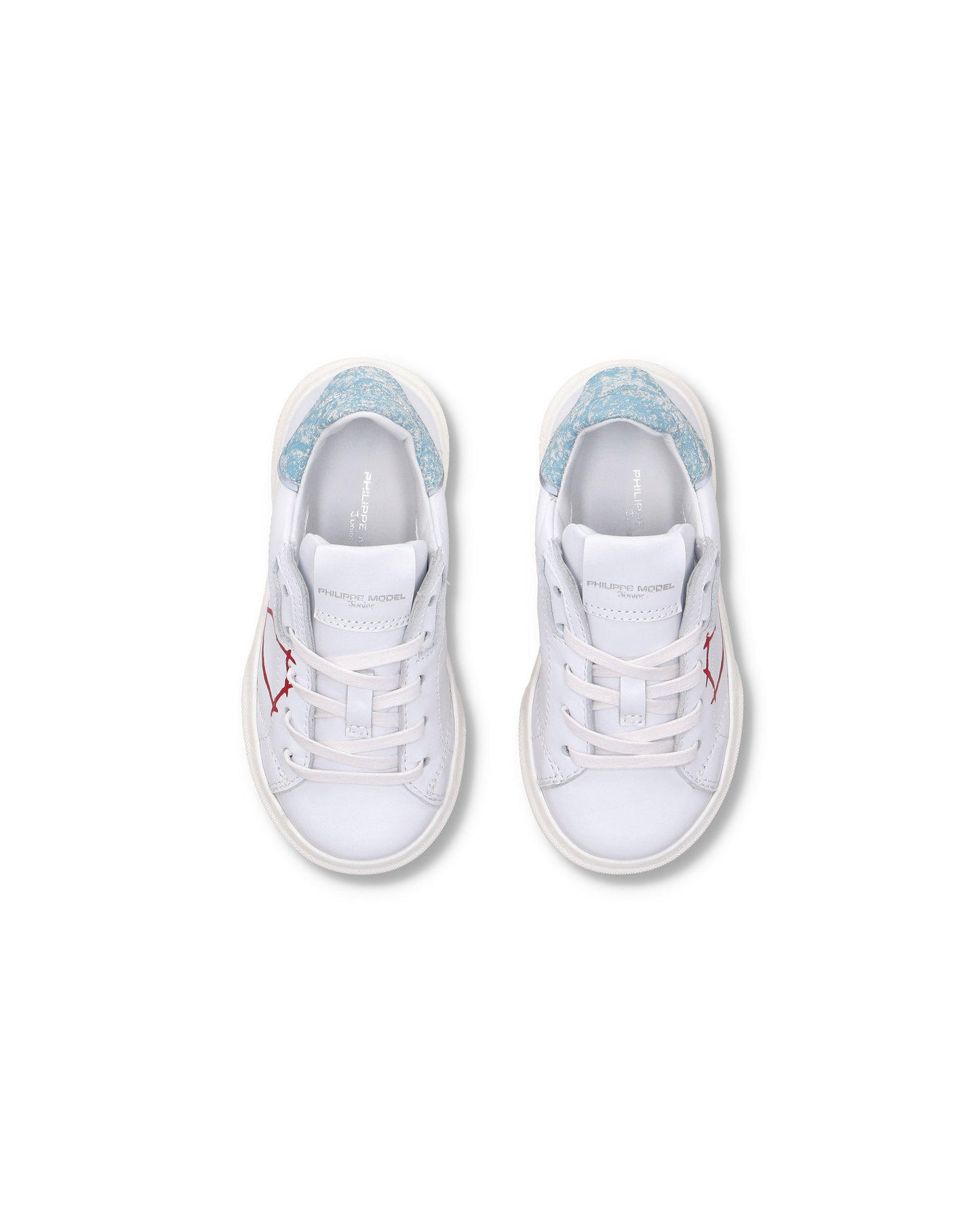 Sneakers basse Temple da Bambino in pelle, Bianco e Blu