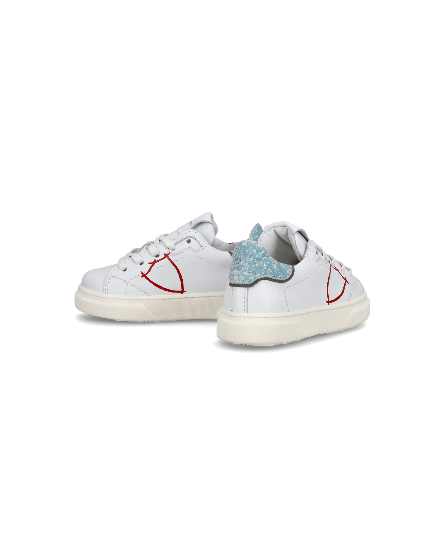 Sneakers basse Temple da Bambino in pelle, Bianco e Blu