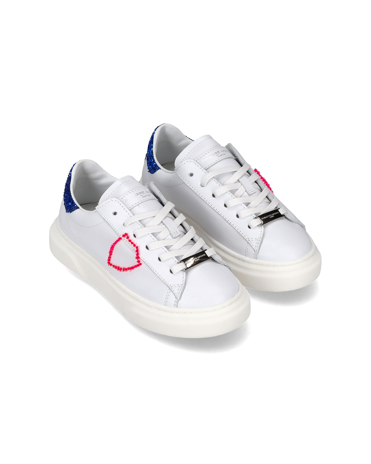 Sneakers Temple da Bambini Bianche e Blu in Pelle