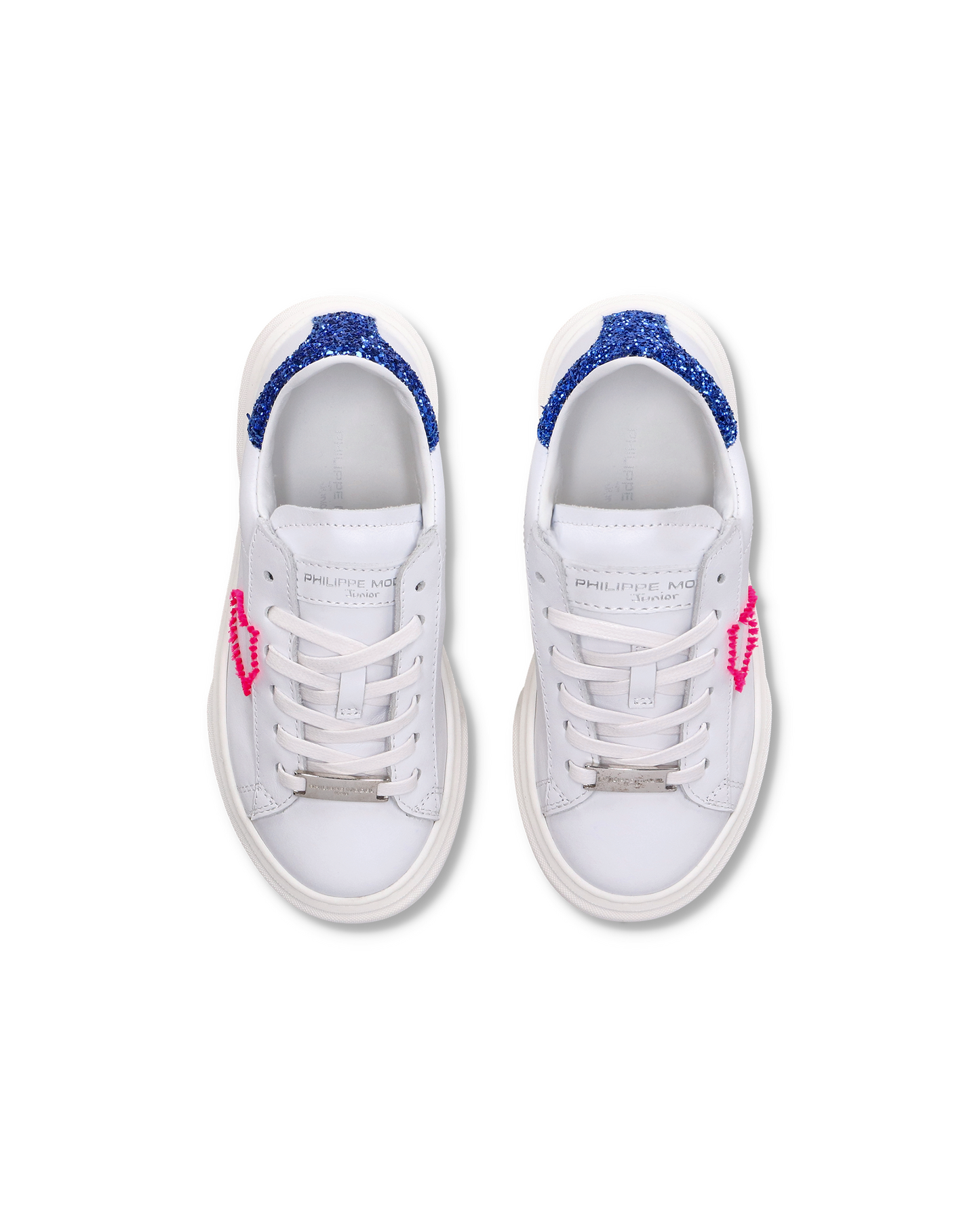 Sneakers Temple da Bambini Bianche e Blu in Pelle