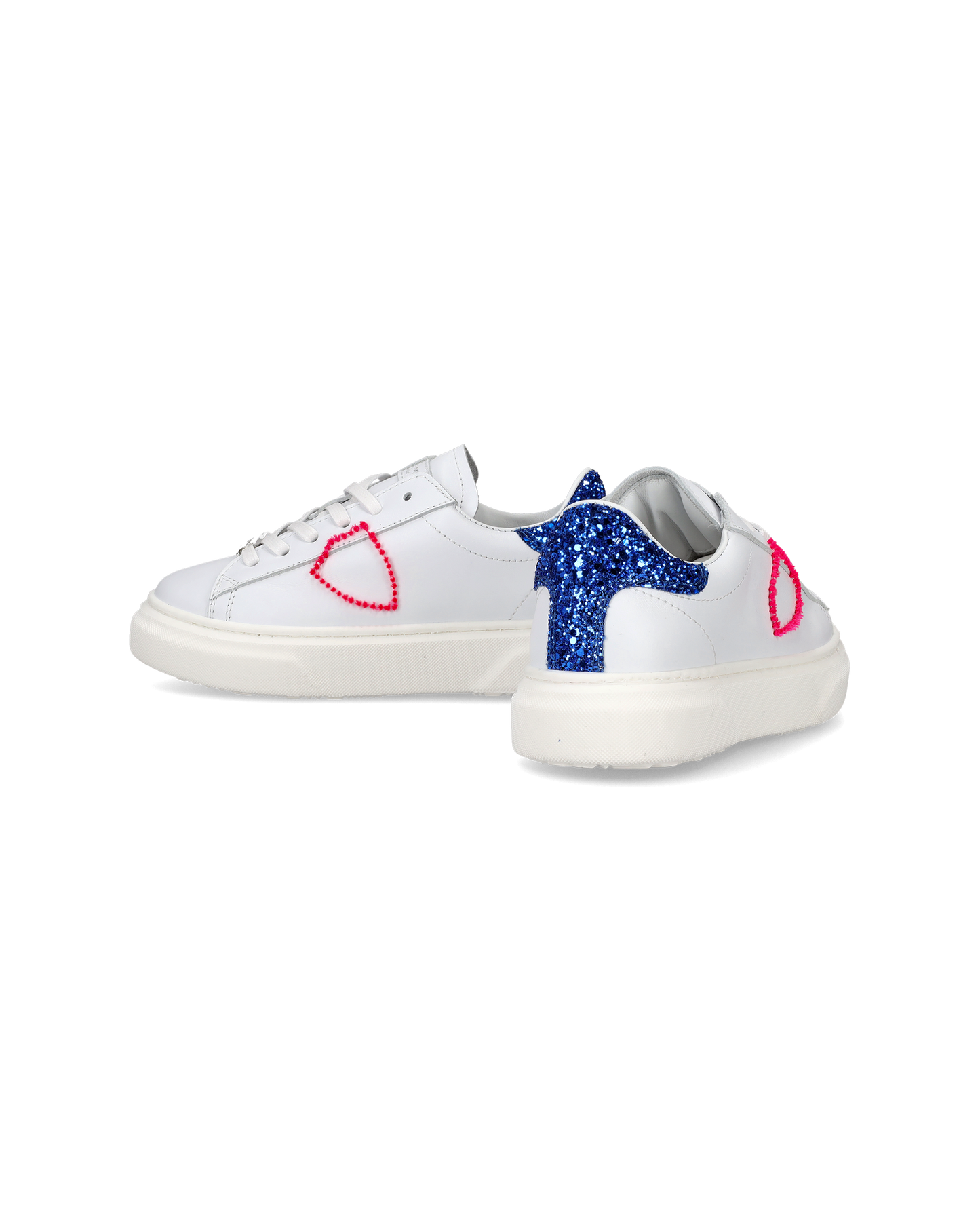 Sneakers Temple da Bambini Bianche e Blu in Pelle