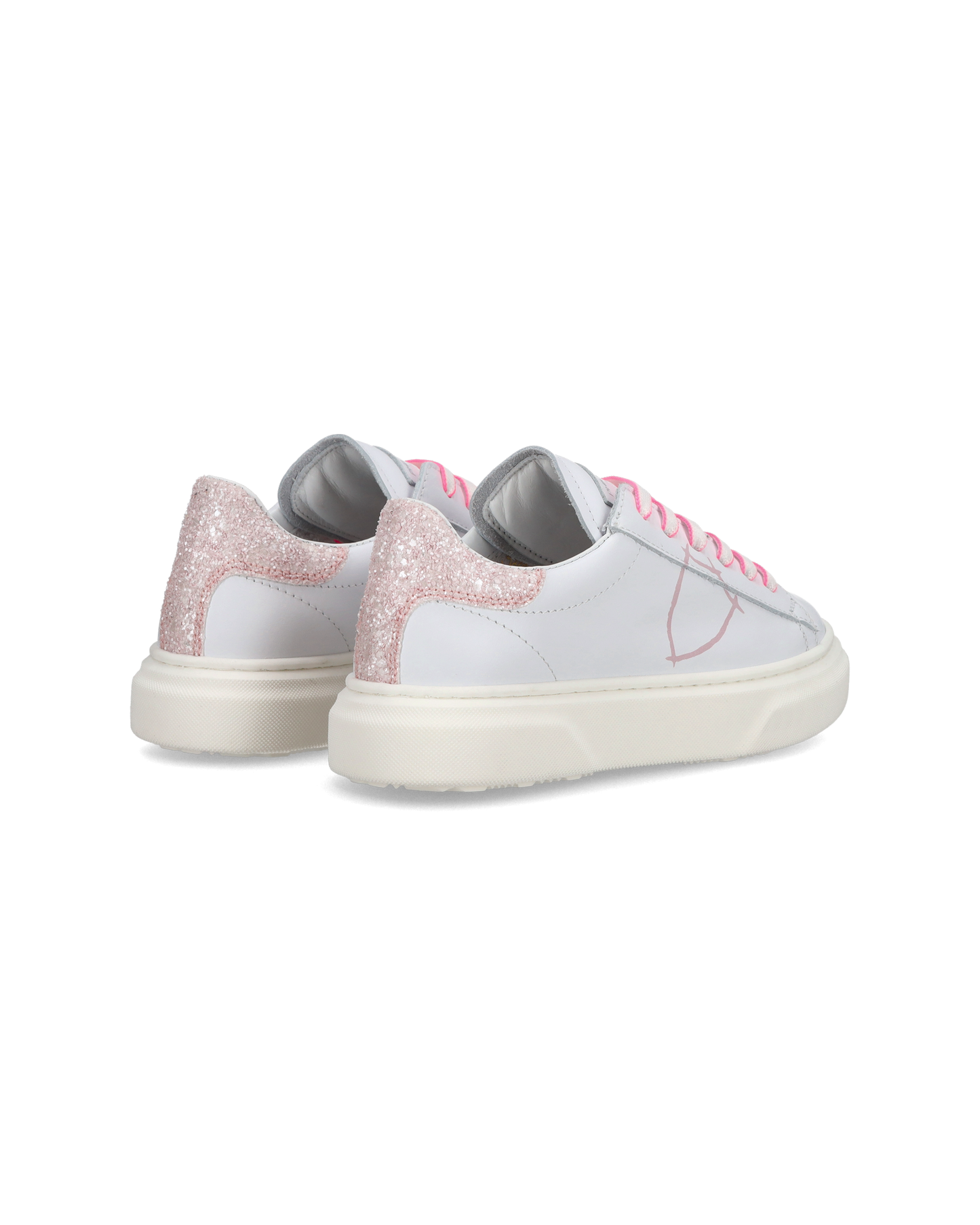 Sneakers basse Temple da Ragazzo in pelle, Bianco Rosa